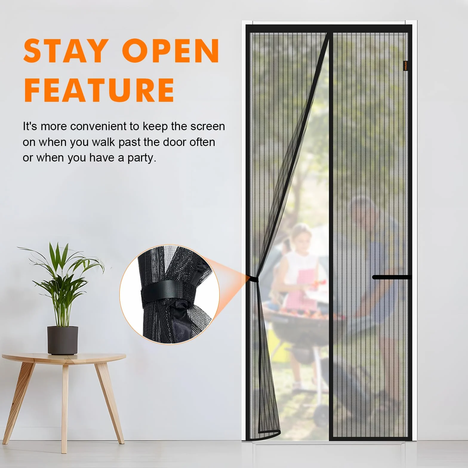 GRIFEMA GH2001-8 Mosquitera Magnética para Puerta 80×200 CM Negro