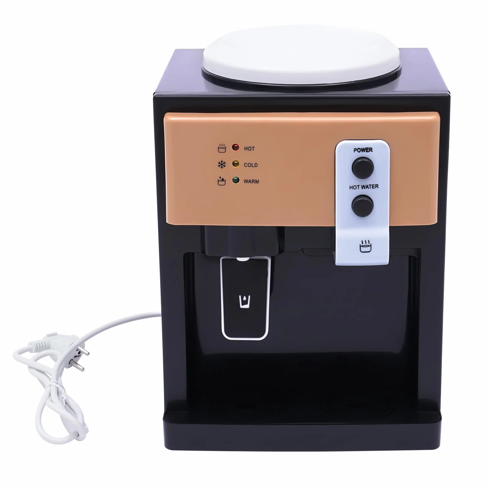 Fuente de agua caliente y fría eléctrica, dispensador de agua de mesa para oficina y cocina, acero inoxidable alimentario, calentamiento rápido 95°C, refrigeración 8°C, té, leche, café, compacto