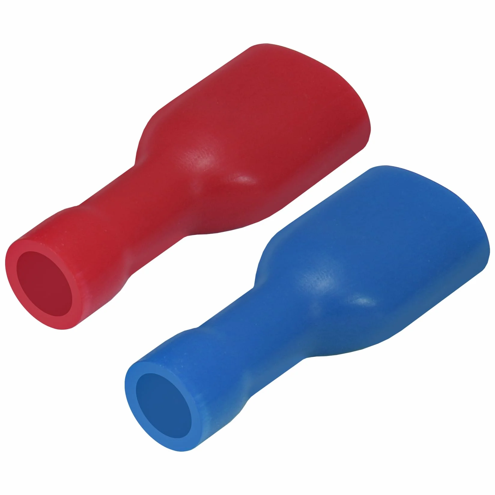Heschen Terminales rápidos hembra de vinilo totalmente aislados 6.3x0.8mm, rojo para 0.5-1.5mm² (22-16 AWG), azul para 1.5-2.5mm² (16-14 AWG), 100Pack