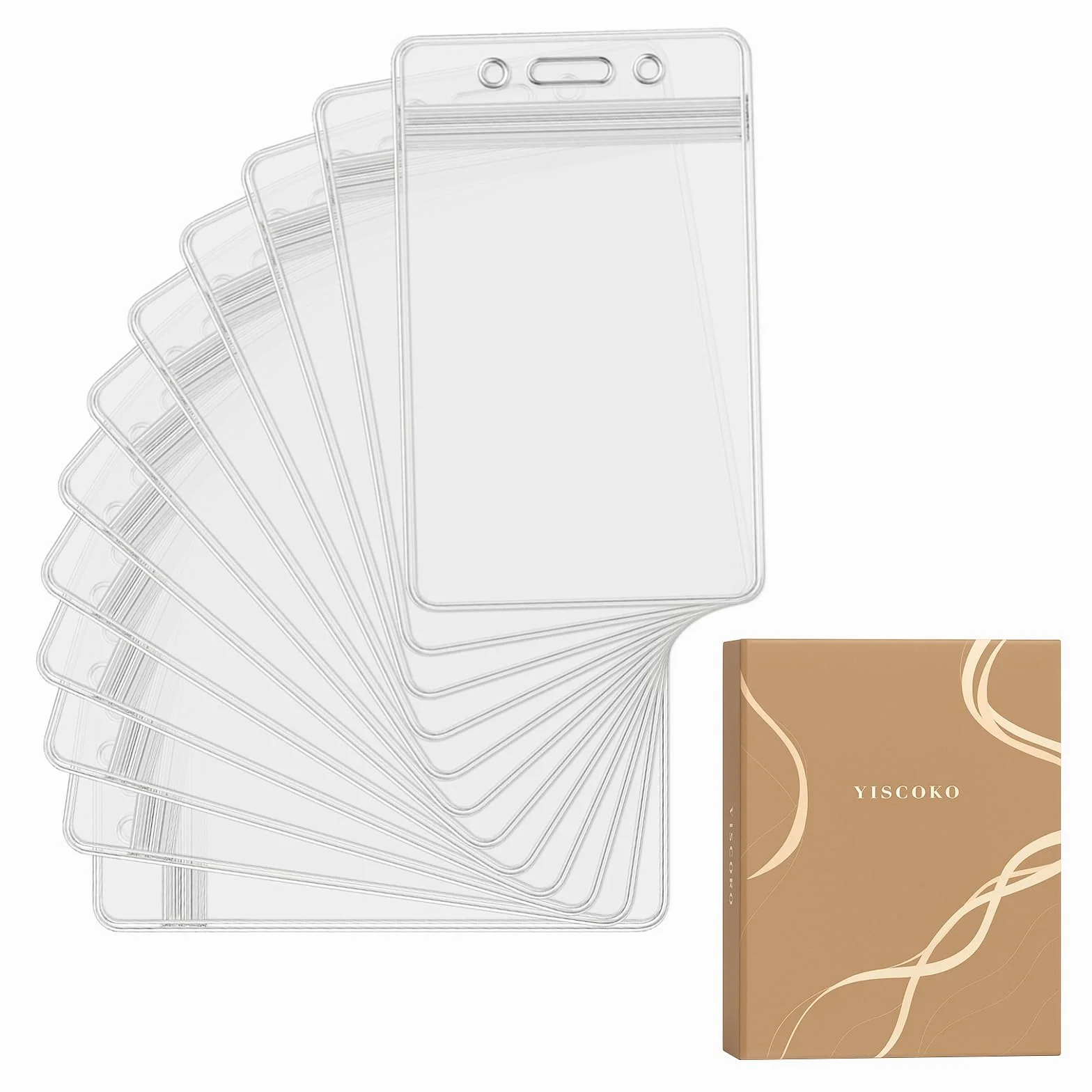 Funda vertical para tarjeta de PVC impermeable con cierre de cremallera