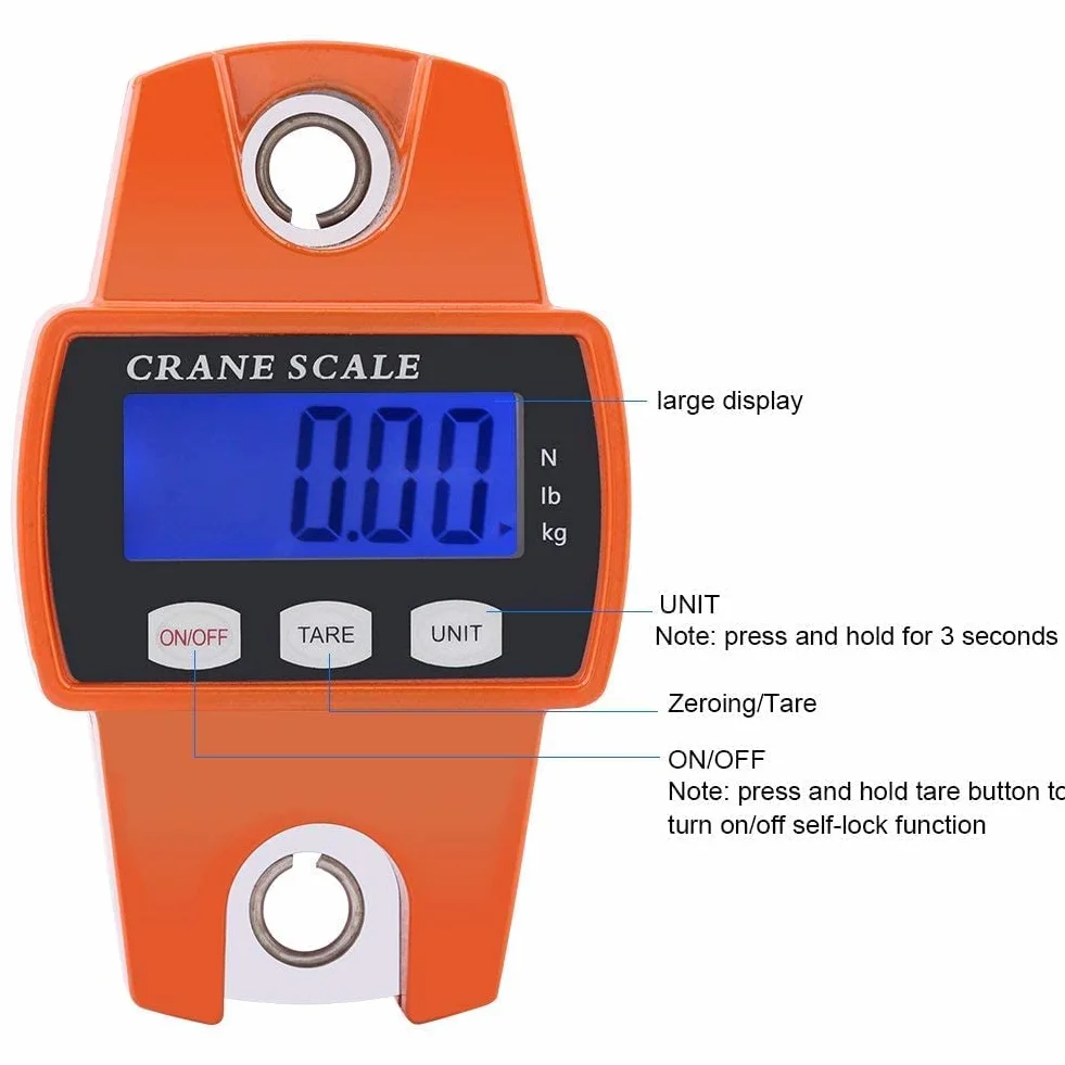 Mini Balanza Digital Digital LCD Portátil para Colgar 300 kg con Gancho