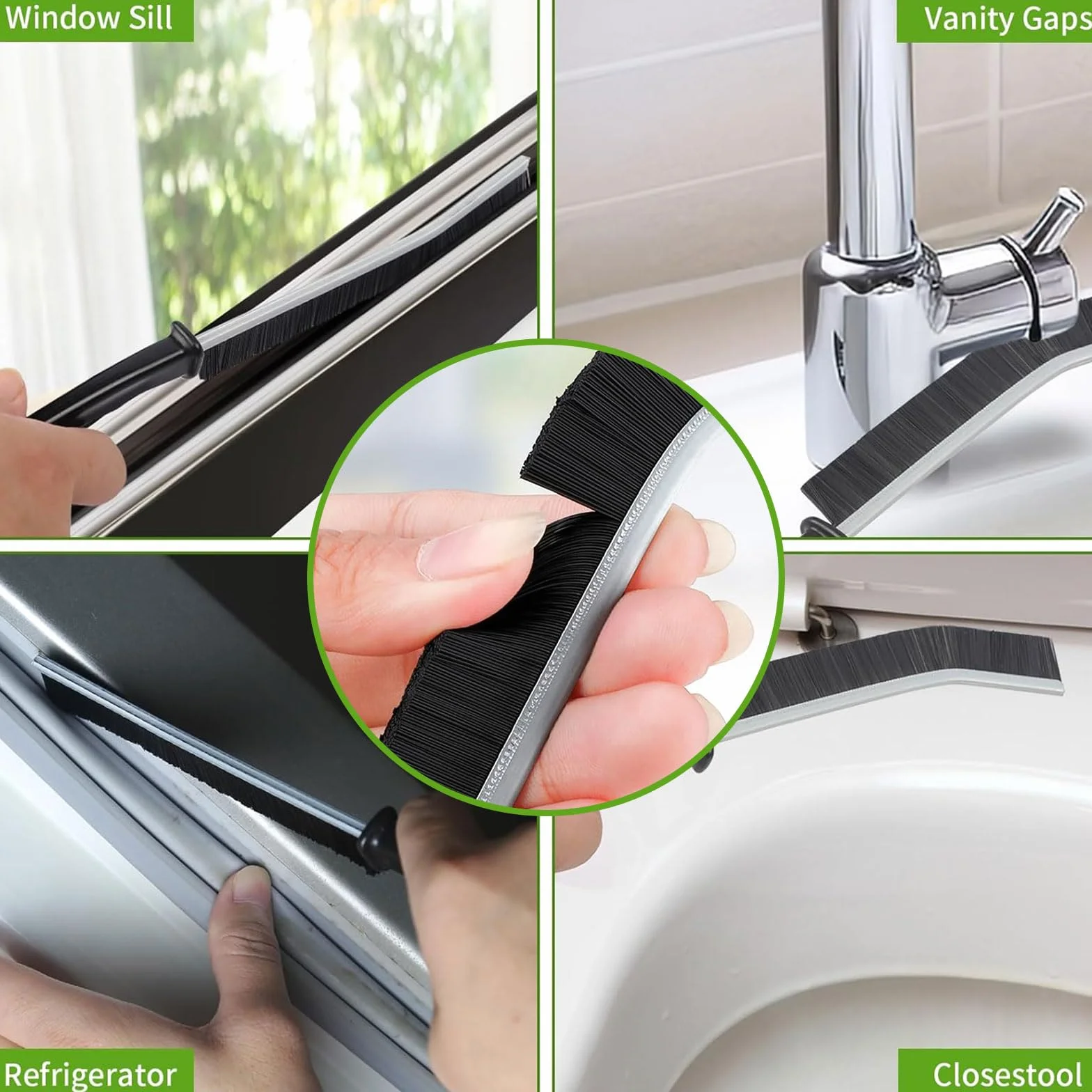 Cepillo de limpieza para grietas, herramienta multifuncional de limpieza de huecos, cepillo de limpieza de baño, cepillo limpiador de lechada, cepillo de limpieza de cerdas duras, 6 unidades
