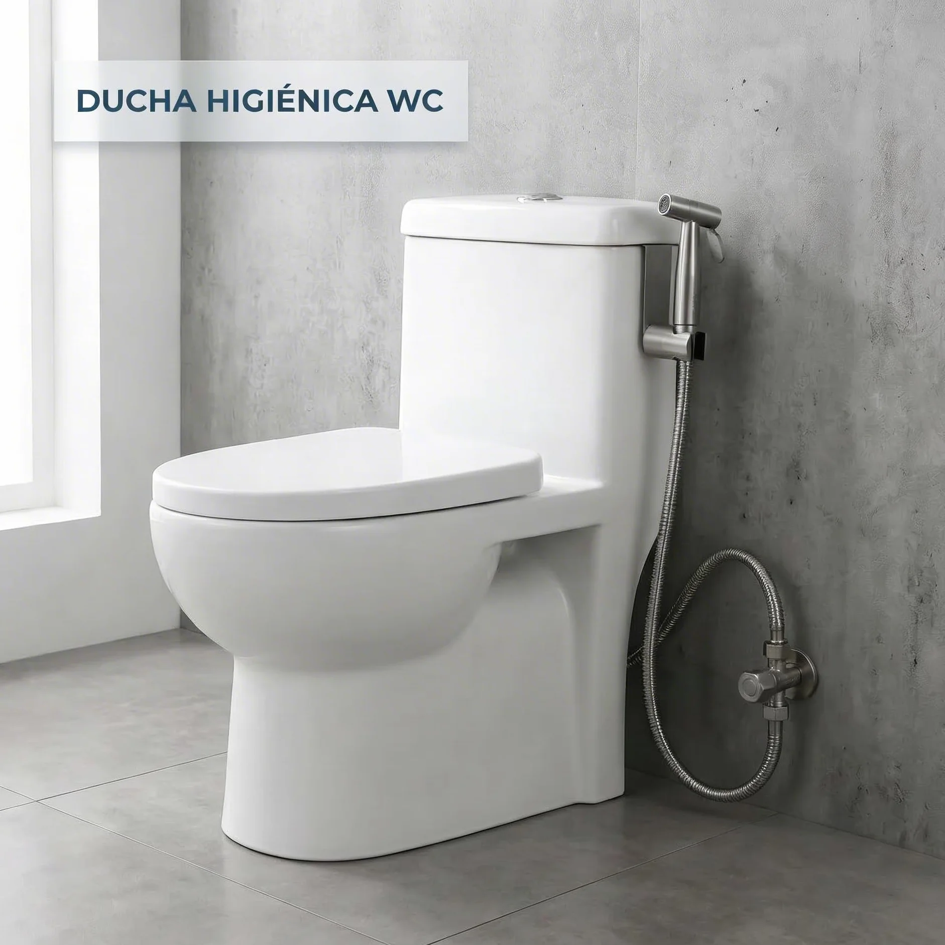 Ducha bidet para WC con sistema de montaje fácil e incluye todo lo necesario