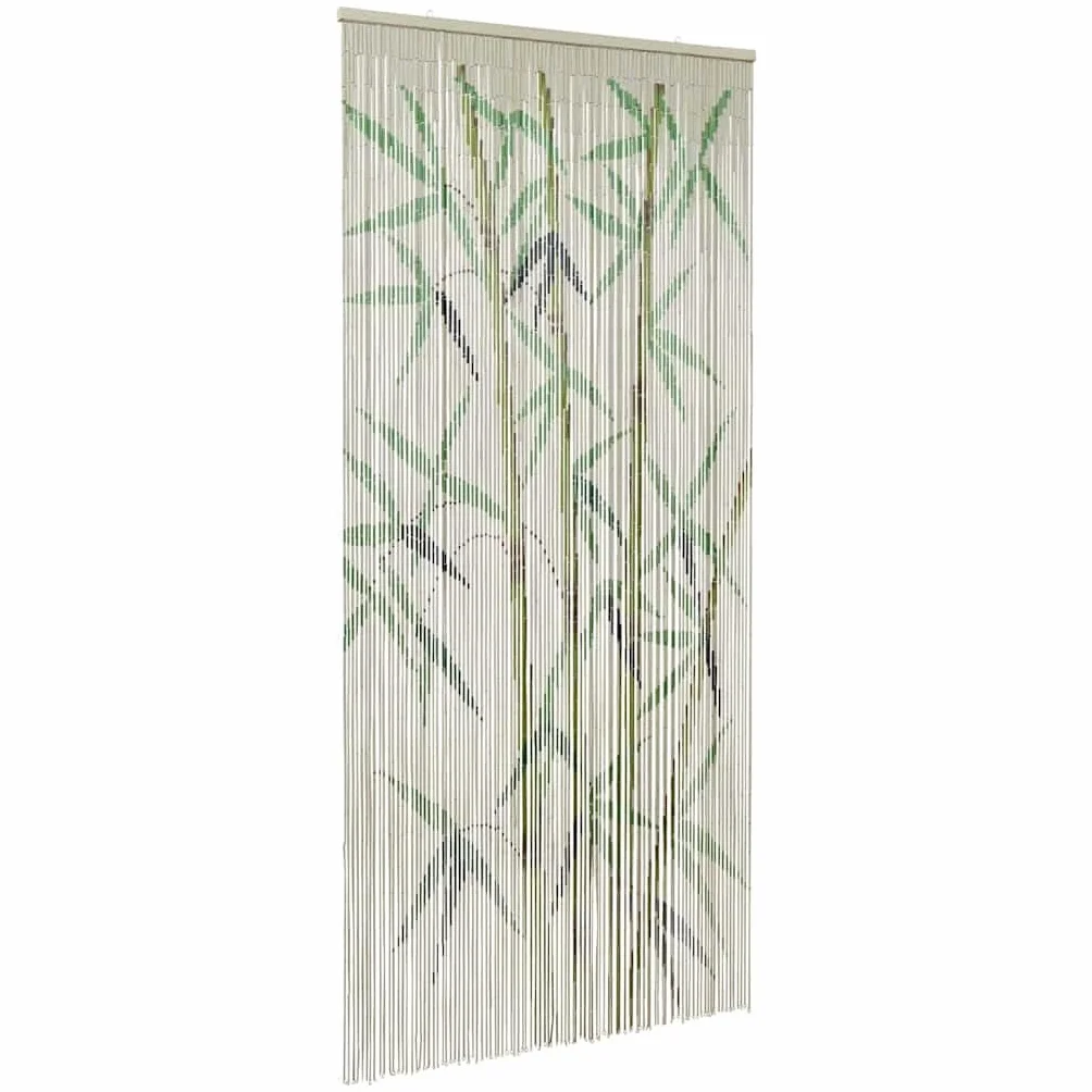 vidaXL Cortina para Puerta Insectos Estampado de bambú 90x220cm, Cortina mosquitera, Cortina de bambú, Cortina para Exteriores
