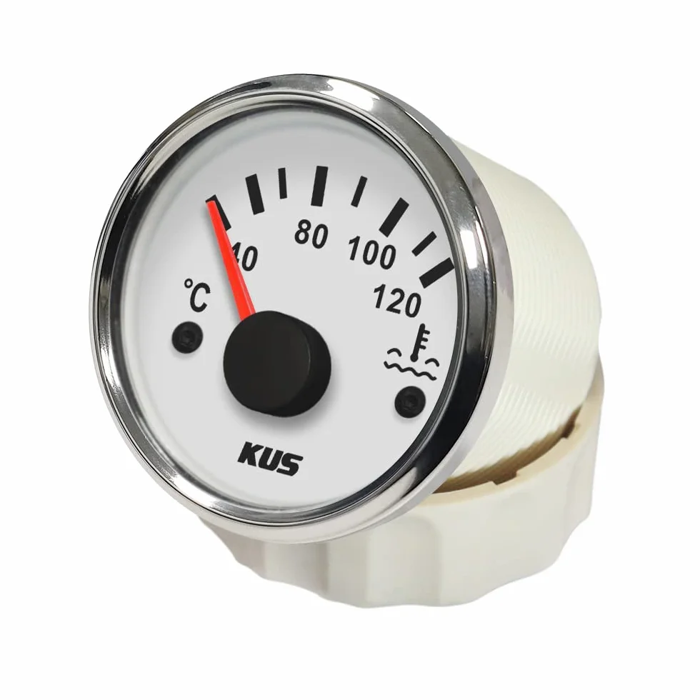KUS - Indicador de temperatura del agua impermeable de 40 a 120º C con luz de fondo de 12 V/24 V 52 mm