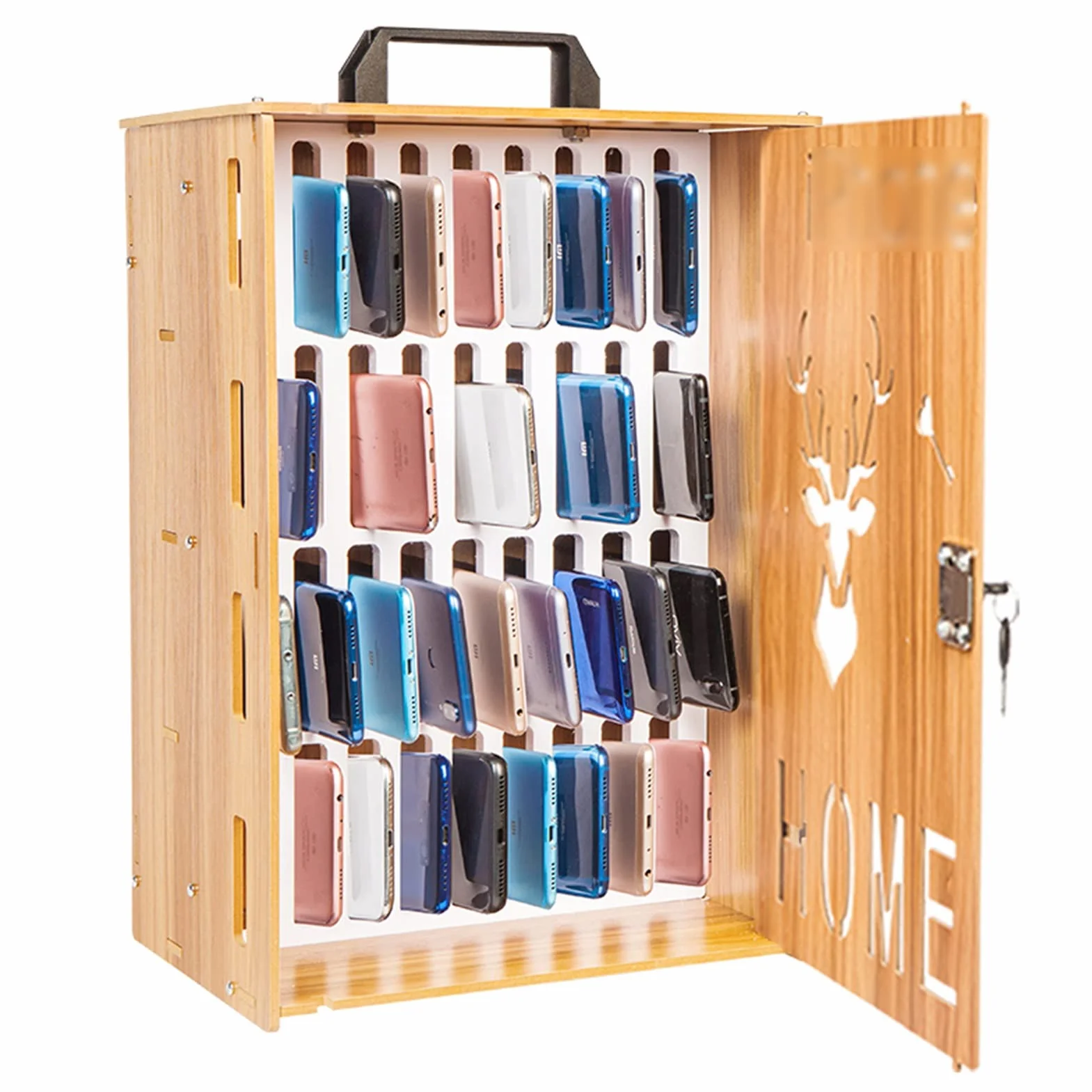 Gabinetes de Madera para Teléfono Móvil 16/36 bits con Llave Montados en la Pared