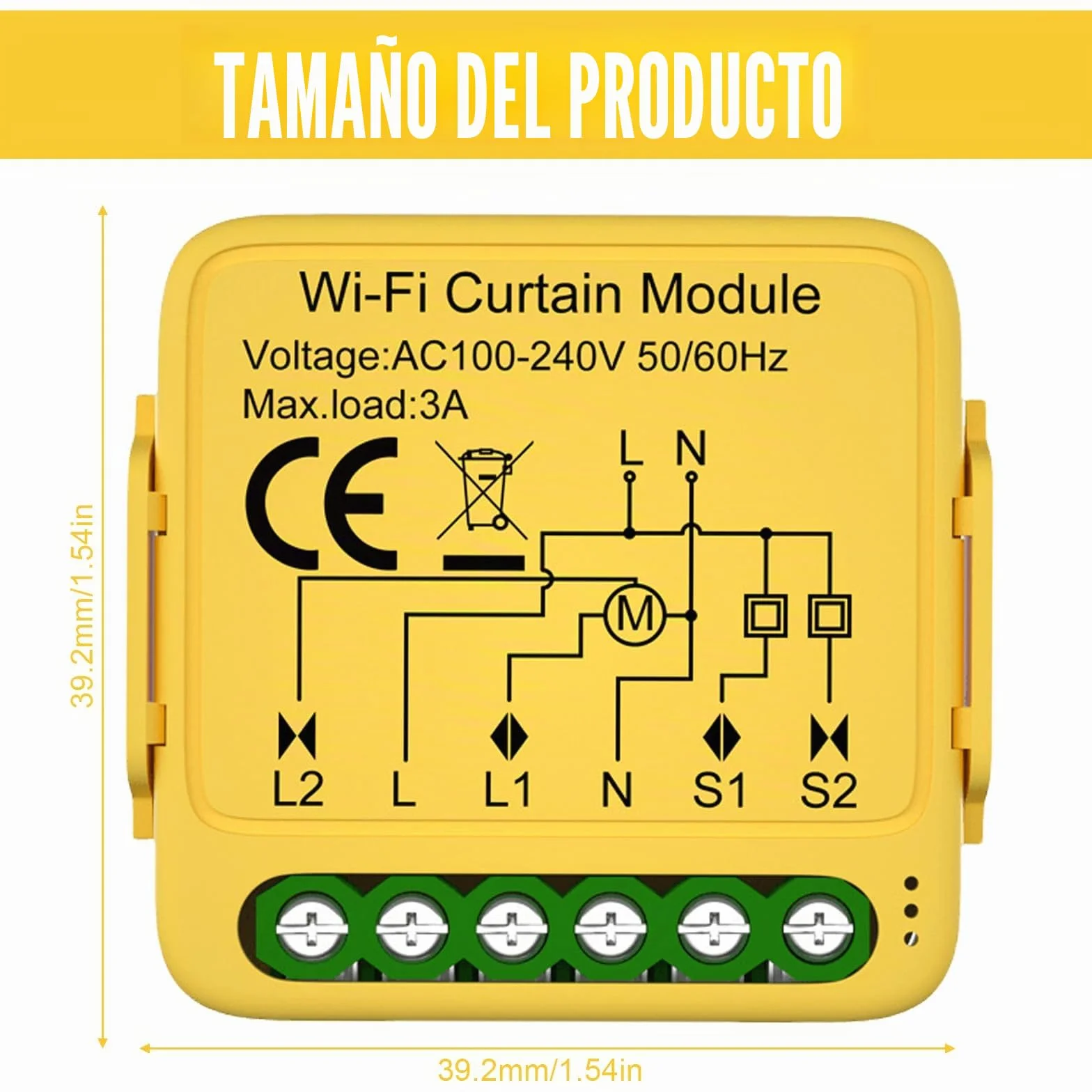 Juego de 4 módulos de interruptores inteligentes WiFi para persianas enrollables con ajuste de tiempo de funcionamiento para cortinas, persianas y toldos, compatible con Google Home/Smart Life/Tuya