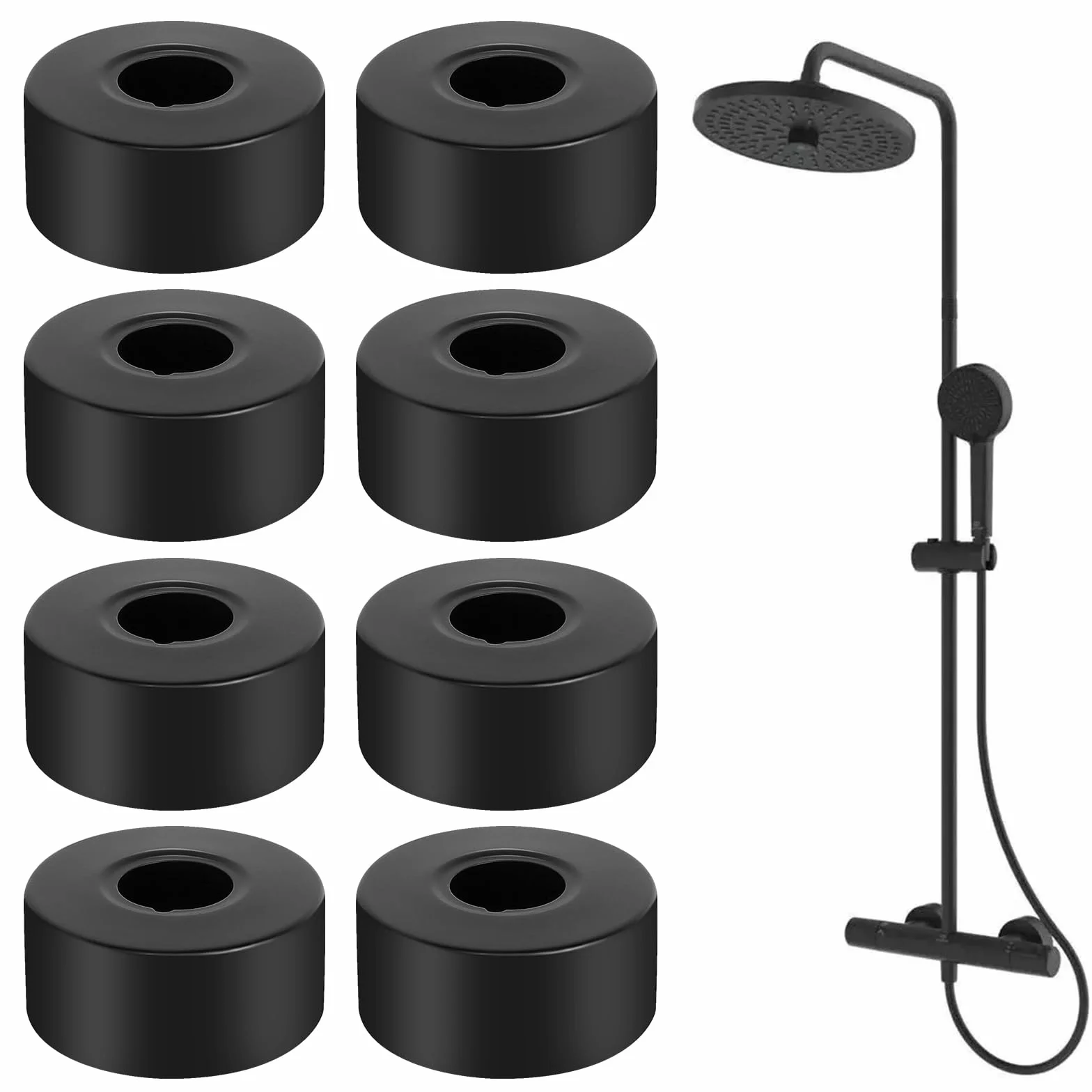 Embellecedor Grifo Ducha 8 Piezas Roseta para Grifo, Cubierta de Tubo para Duchas Tuberías Grifos y Radiadores