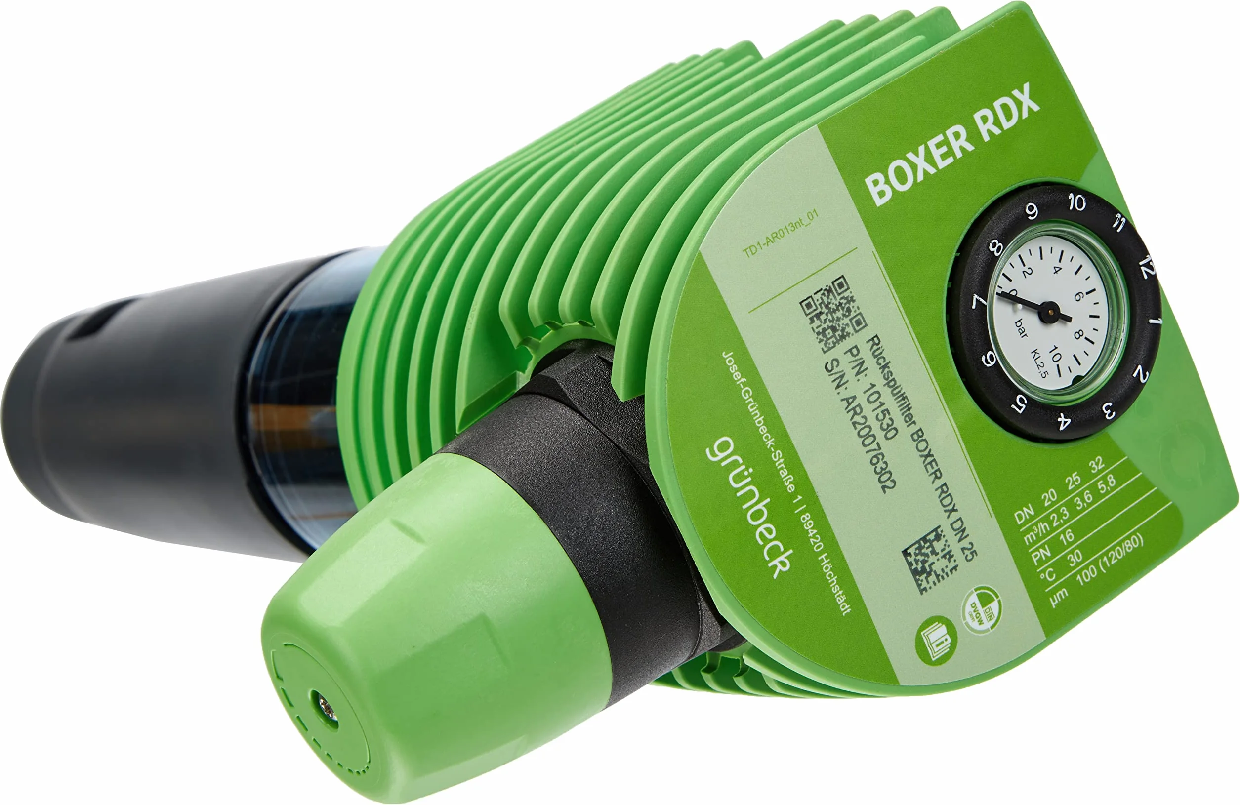Grünbeck 101530 - Filtro de retrolavado (filtro de agua) BOXER RDX - DN 25 (1") - para filtración de agua potable, incluye accesorios, multicolor, 1 unidad (1 unidad)