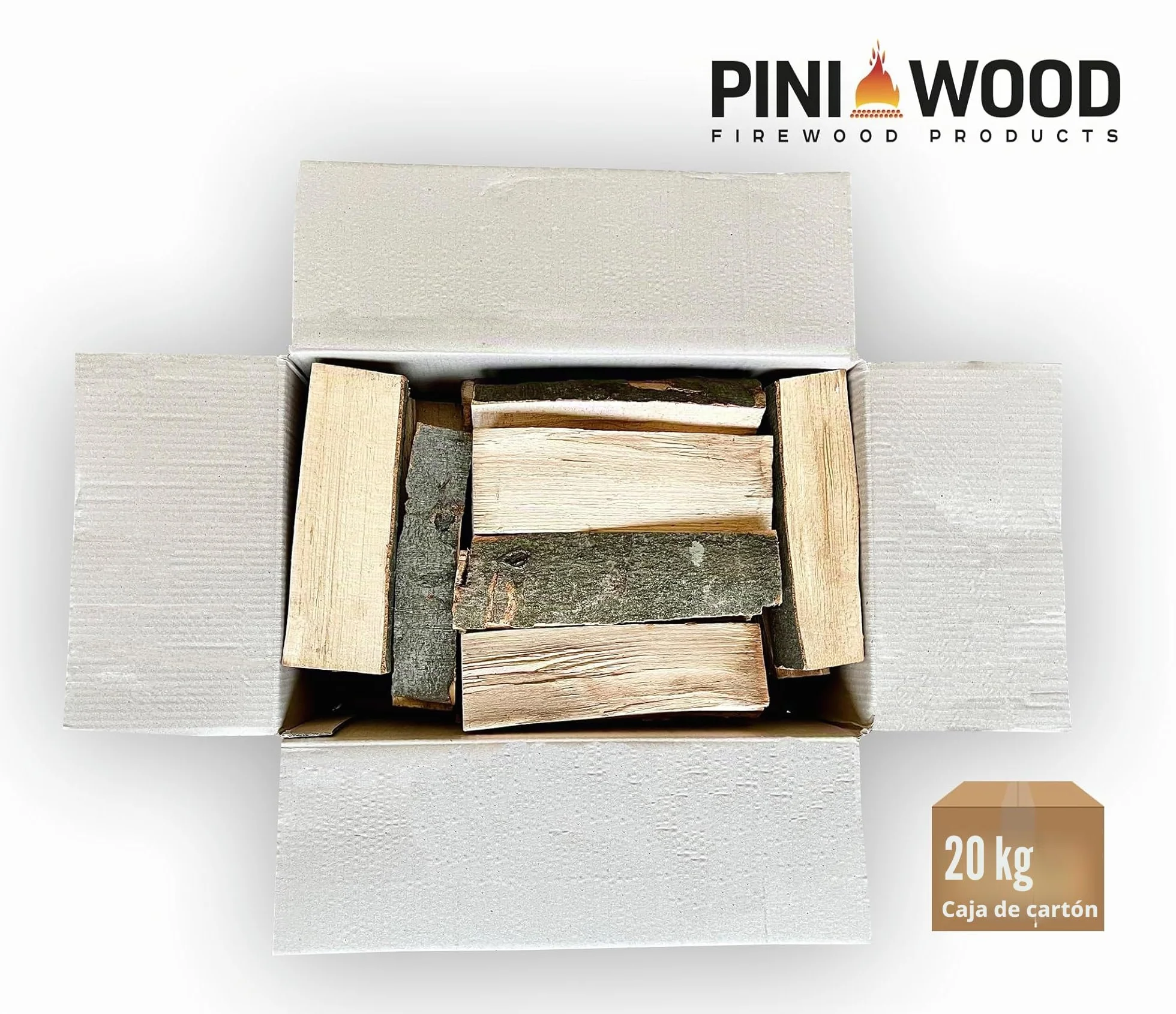 PINI Leña de haya 20 kg 25 cm para chimenea barbacoa horno
