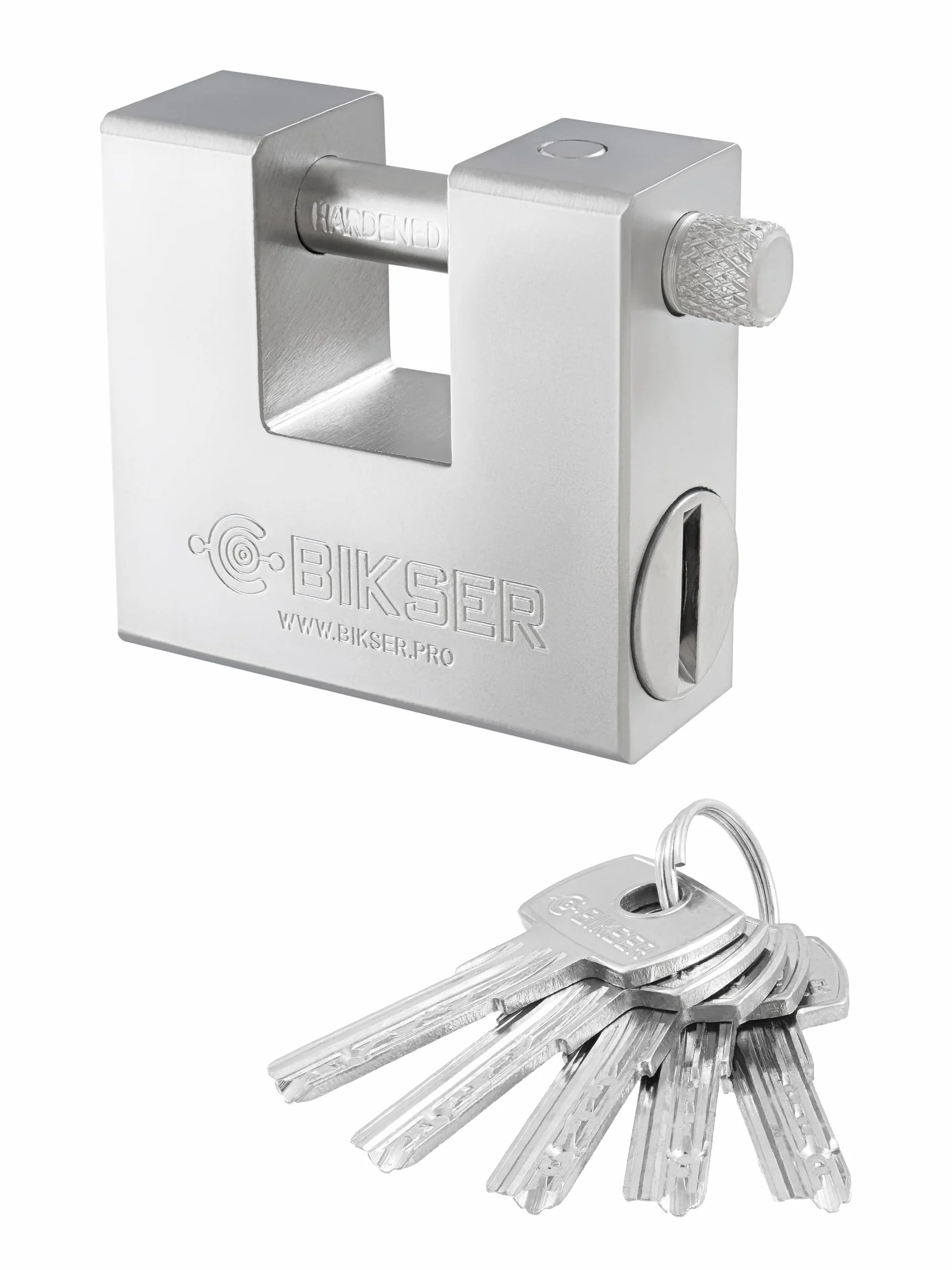 Candado GRANDE de Seguridad Exterior (1 kg, 5 Llaves) – Candados de Acero Inoxidable con Grillete Grueso 12 mm Antirrobo para Puertas, Garajes y Trasteros
