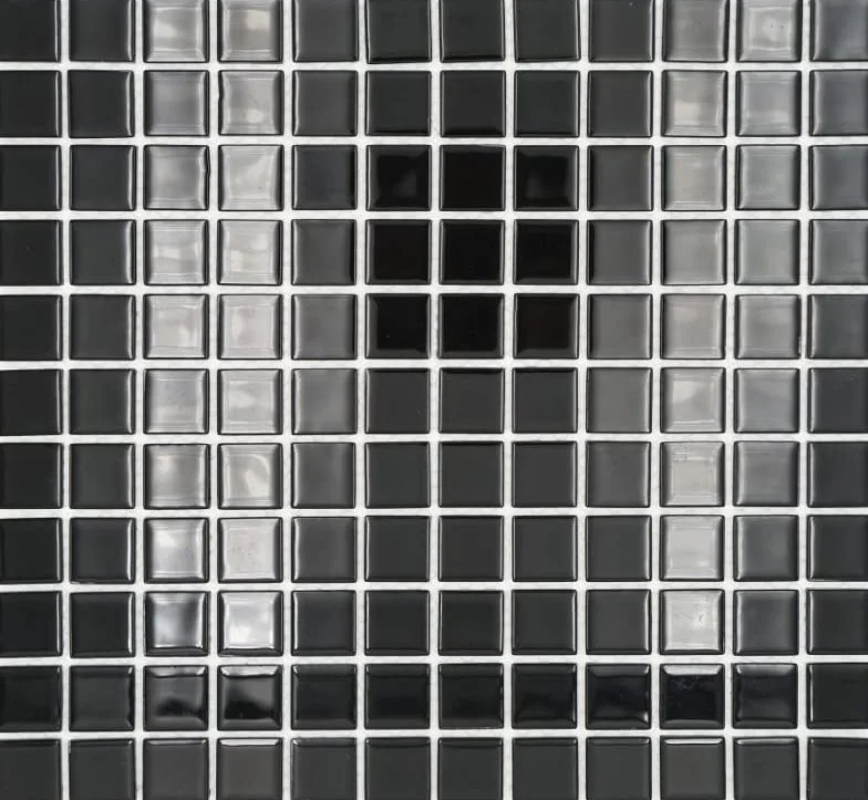 MOS60-0304 - Azulejos de mosaico de cristal traslúcido, color negro