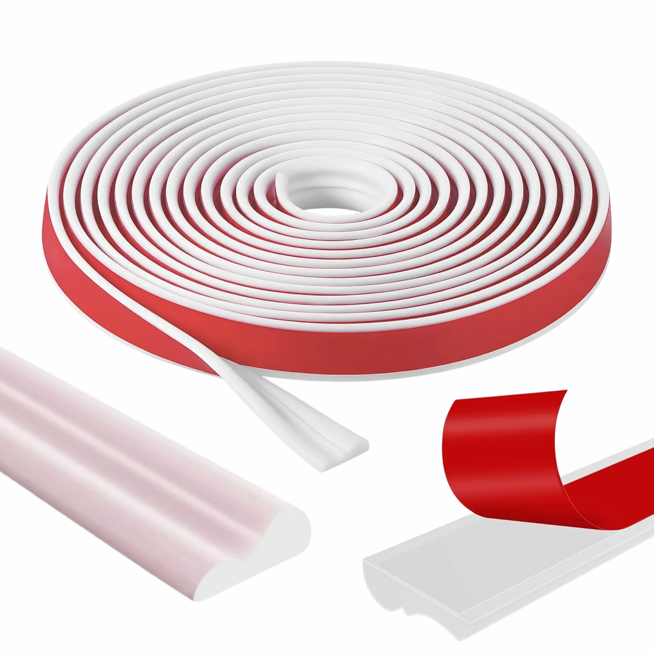 Moldura decorativa de pared autoadhesiva PVC flexible 5 m x 2,3 cm blanca interior