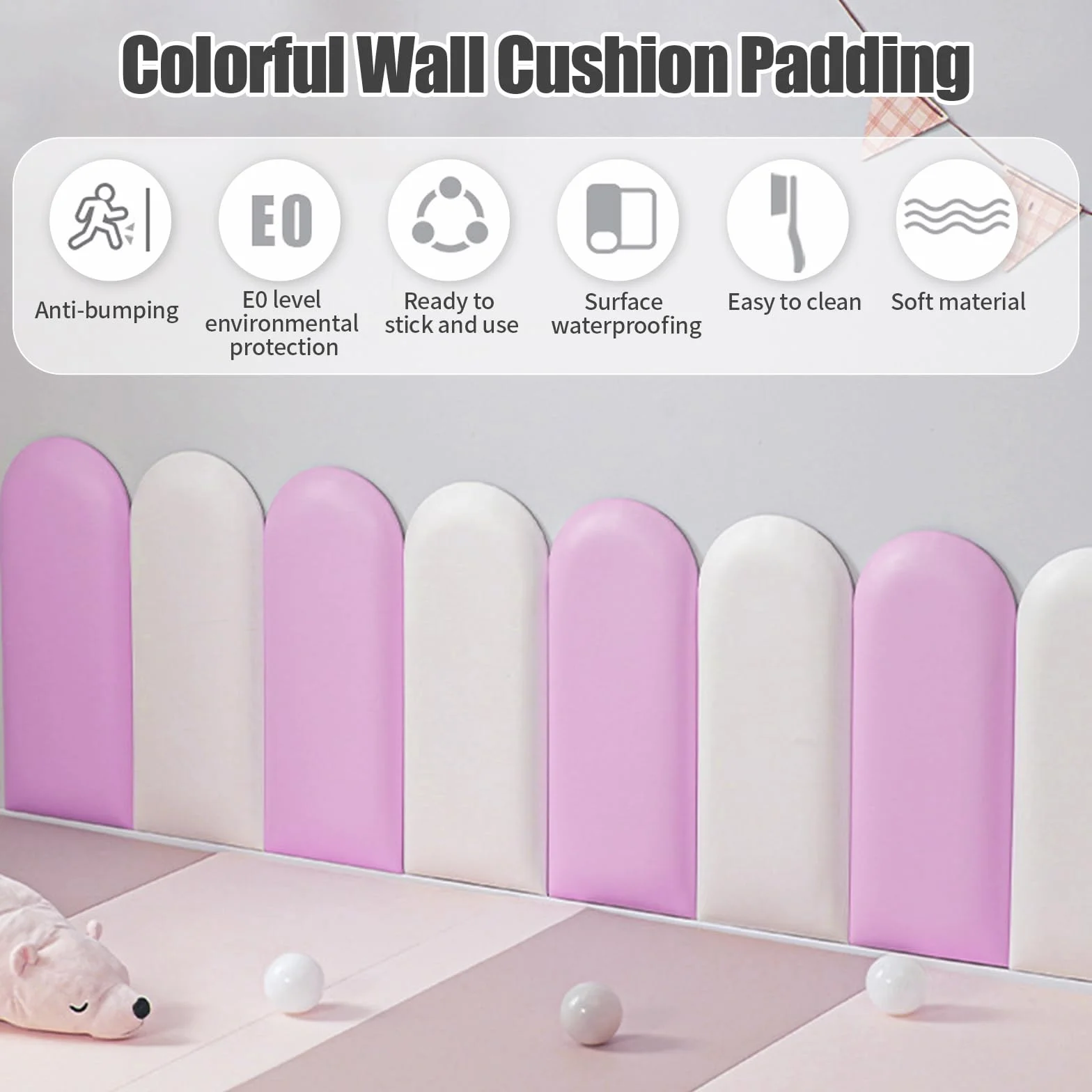Paneles murales 3D adhesivos de poliuretano impermeables para habitación infantil, acolchados, cojín para colgar en la cabecera, cama