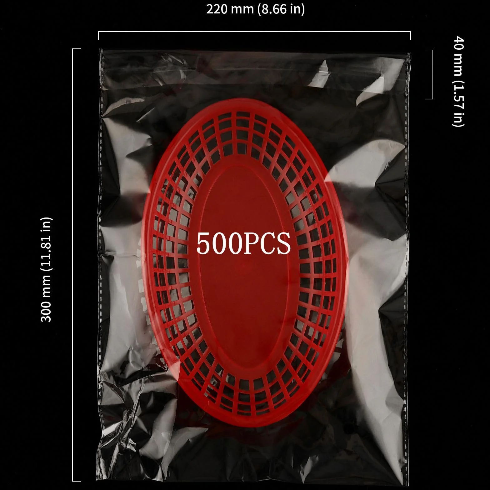 500 bolsas autoadhesivas transparentes A4 de 22 x 34 cm, bolsas de celofán A4 resellables, bolsas de plástico OPP autosellantes para almacenamiento de ropa, tarjetas, sobres e imágenes