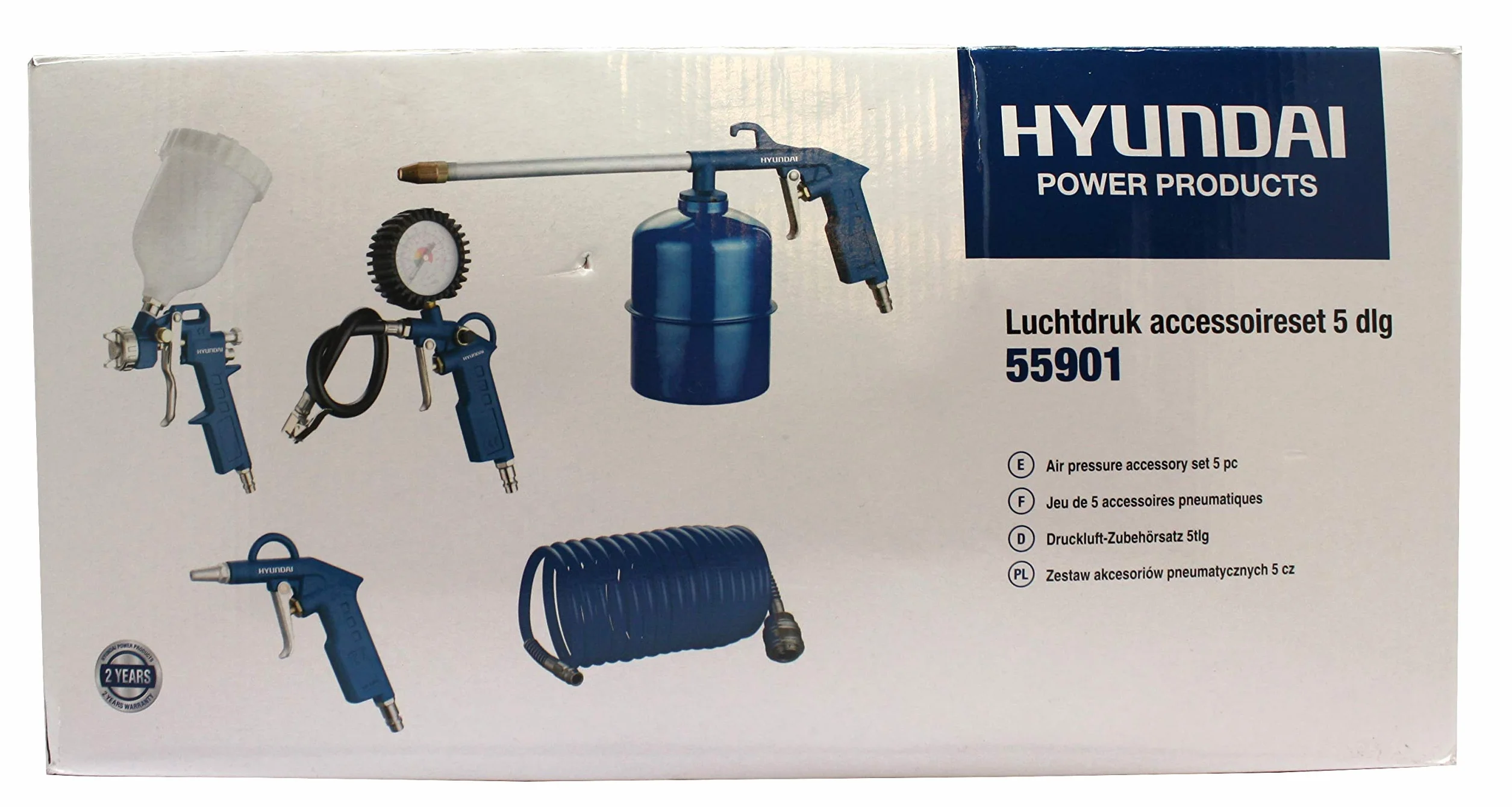 Hyundai, 55901 Kit herramientas aire 5 piezas Hyundai