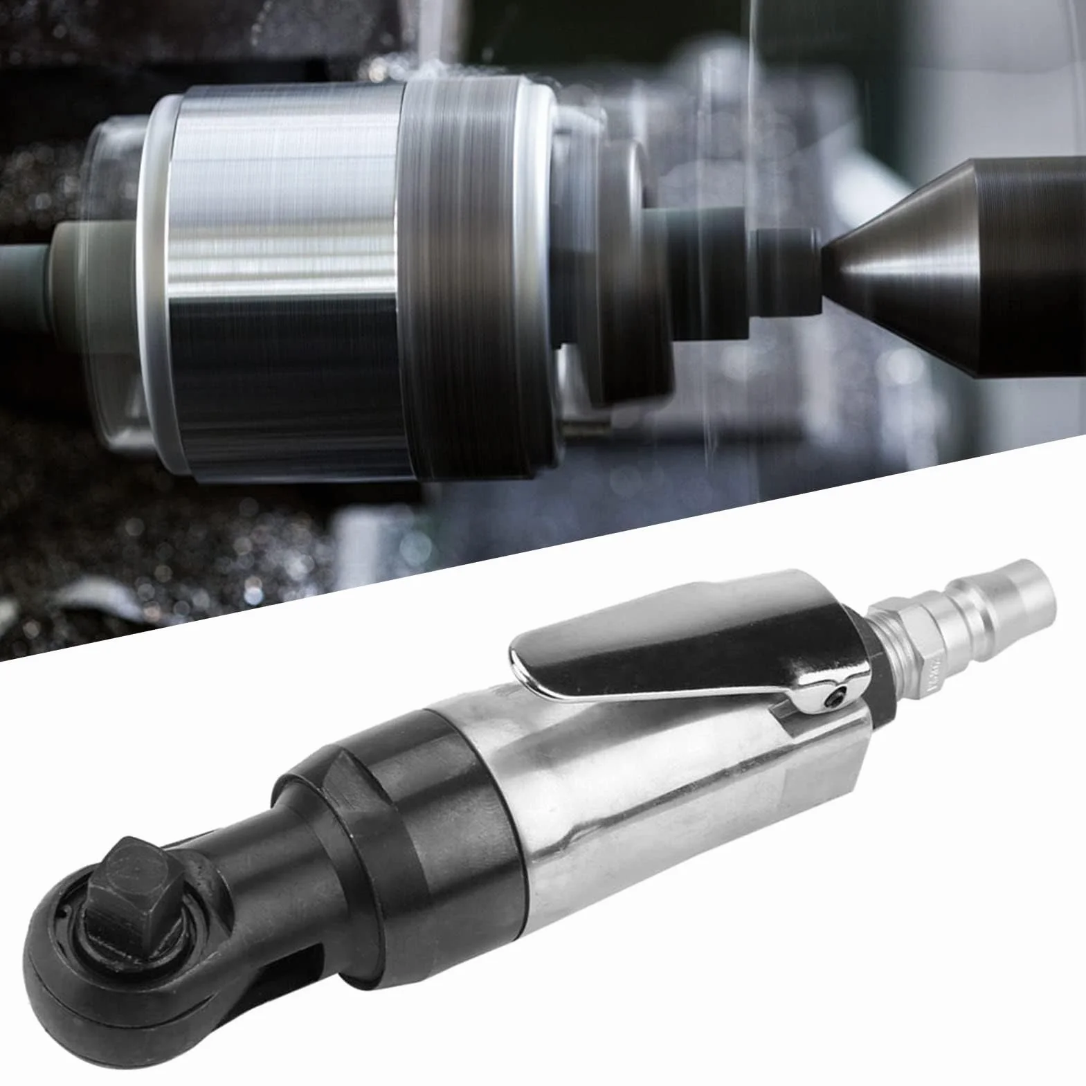 Artillery Llave de Carraca Neumática, Mini Llave de Trinquete Neumática con Accionamiento Cuadrado, Herramienta Profesional para Instalaciones Industriales (1/4")