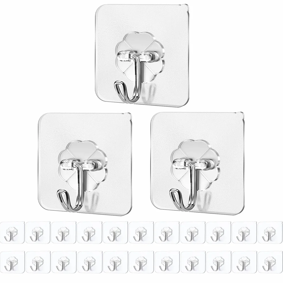 PAIDASHU Ganchos autoadhesivos, Ganchos para Colgar, Colgadores Adhesivos Resistentes, Paquete de 25 Ganchos de Pared Adhesivos, Máximo 10 kg, Sin Uñas, para Baño, Cocina, Toallas y Más