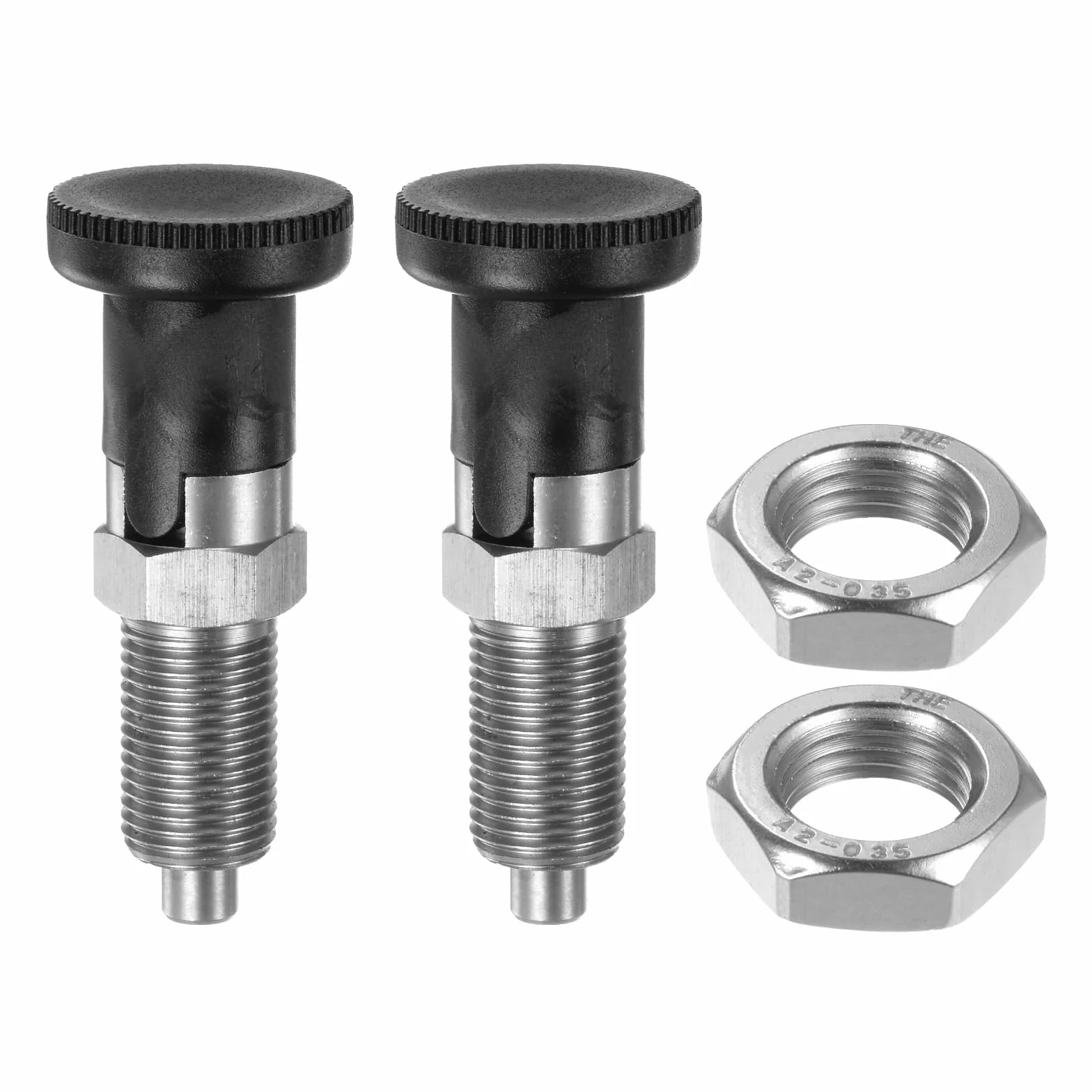 sourcing map 2 piezas de émbolo de resorte de nariz de bola M16 x 1.5 de longitud de rosca de 8 mm de diámetro del pasador de acero inoxidable con autobloqueo, émbolo retráctil para equipos