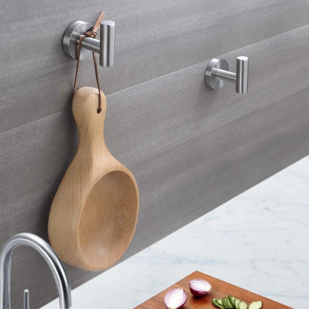 Towel Holder Wall Mounted ，Bathroom Towel Robe Hook，Shower Kitchen Wall Hanging Hooks Wall Mount SUS 304 Stainless Steel (sliver 4)