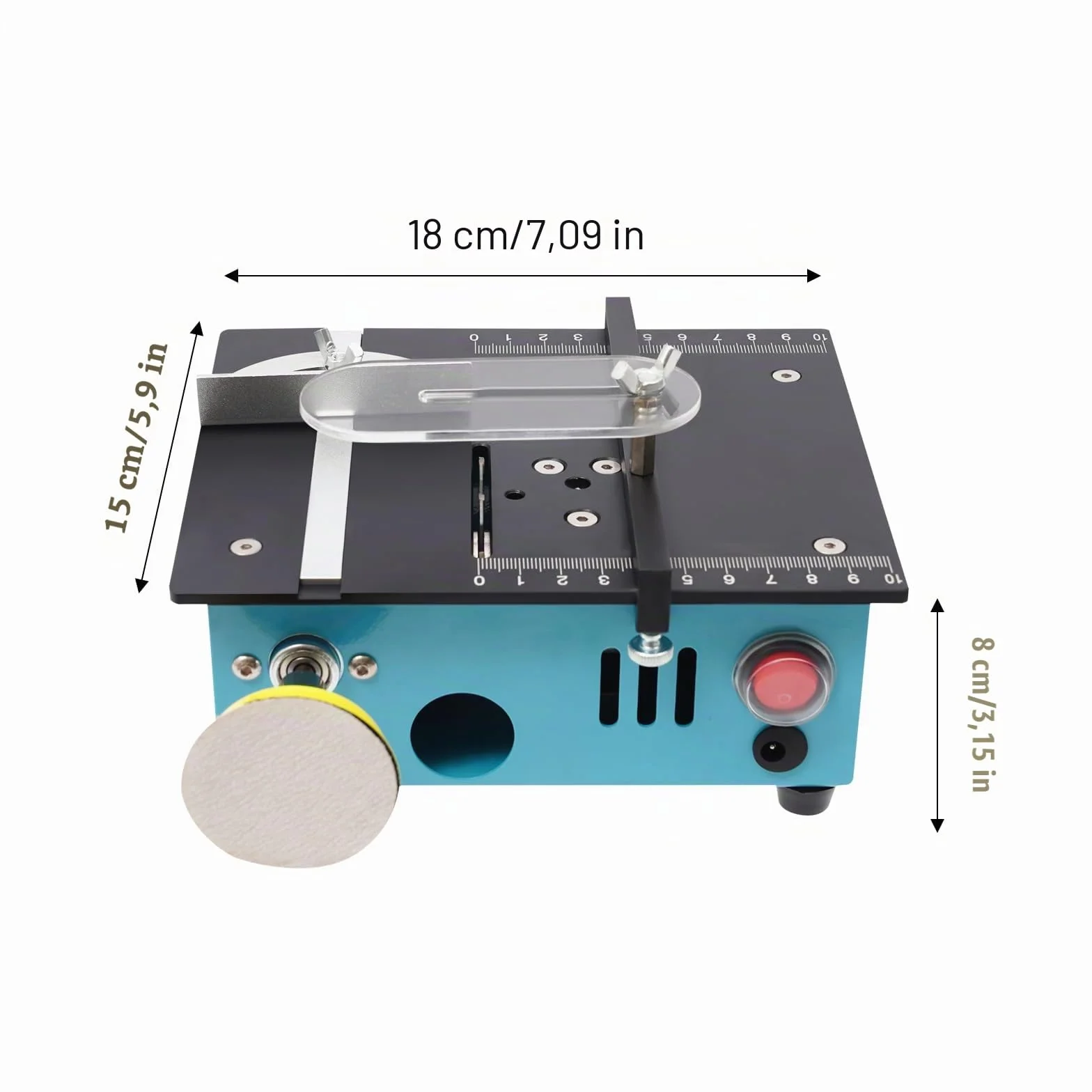 Mini sierra de mesa 96 W Power Mini Multifunción 5000RPM 7 velocidades 0-90 ° corte para bricolaje, madera y acrílico