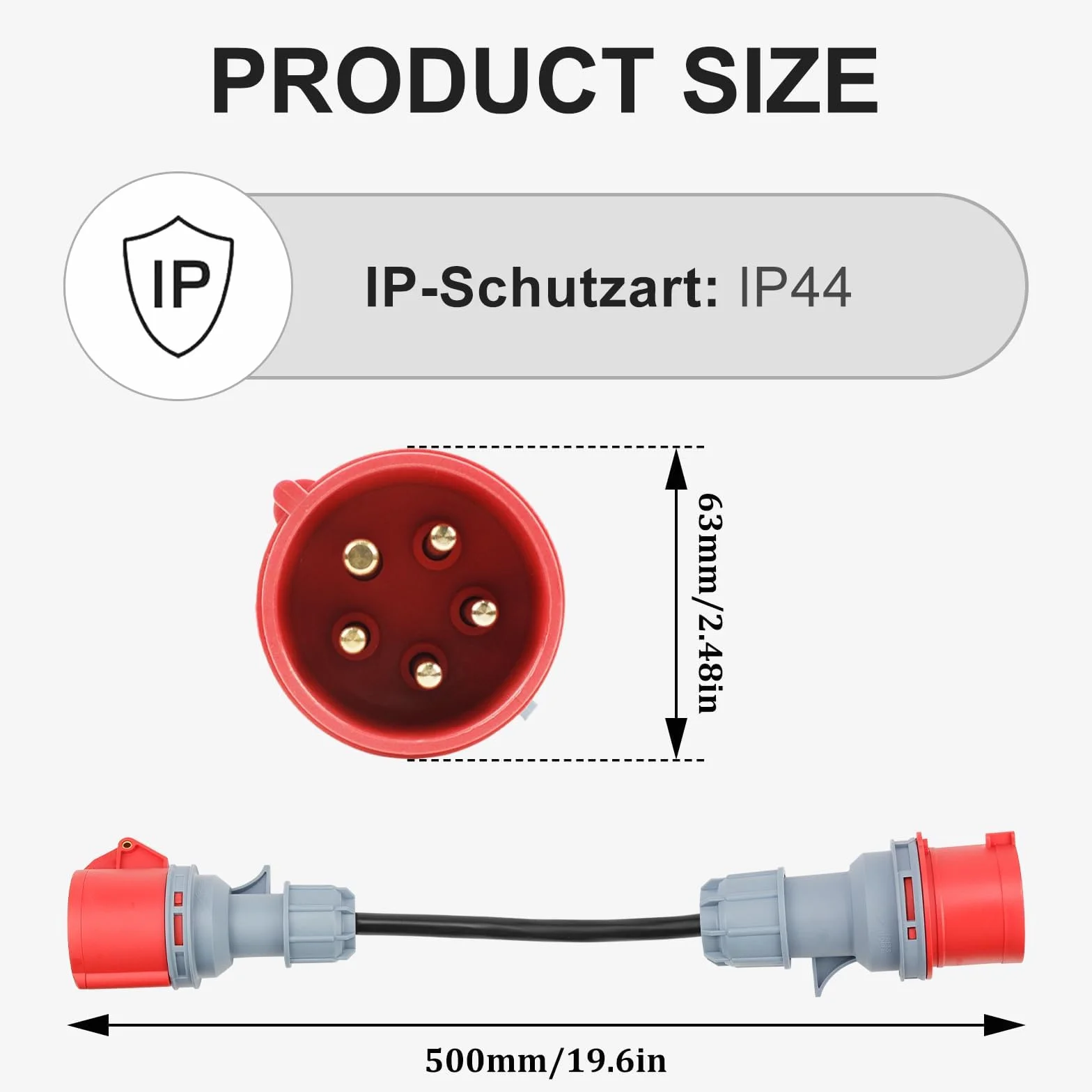 Adaptador de corriente fuerte CHRI Adaptador Cee de 32 A a 16 A, cable de corriente fuerte de 5 * 2,5 mm² 16 A 415 V