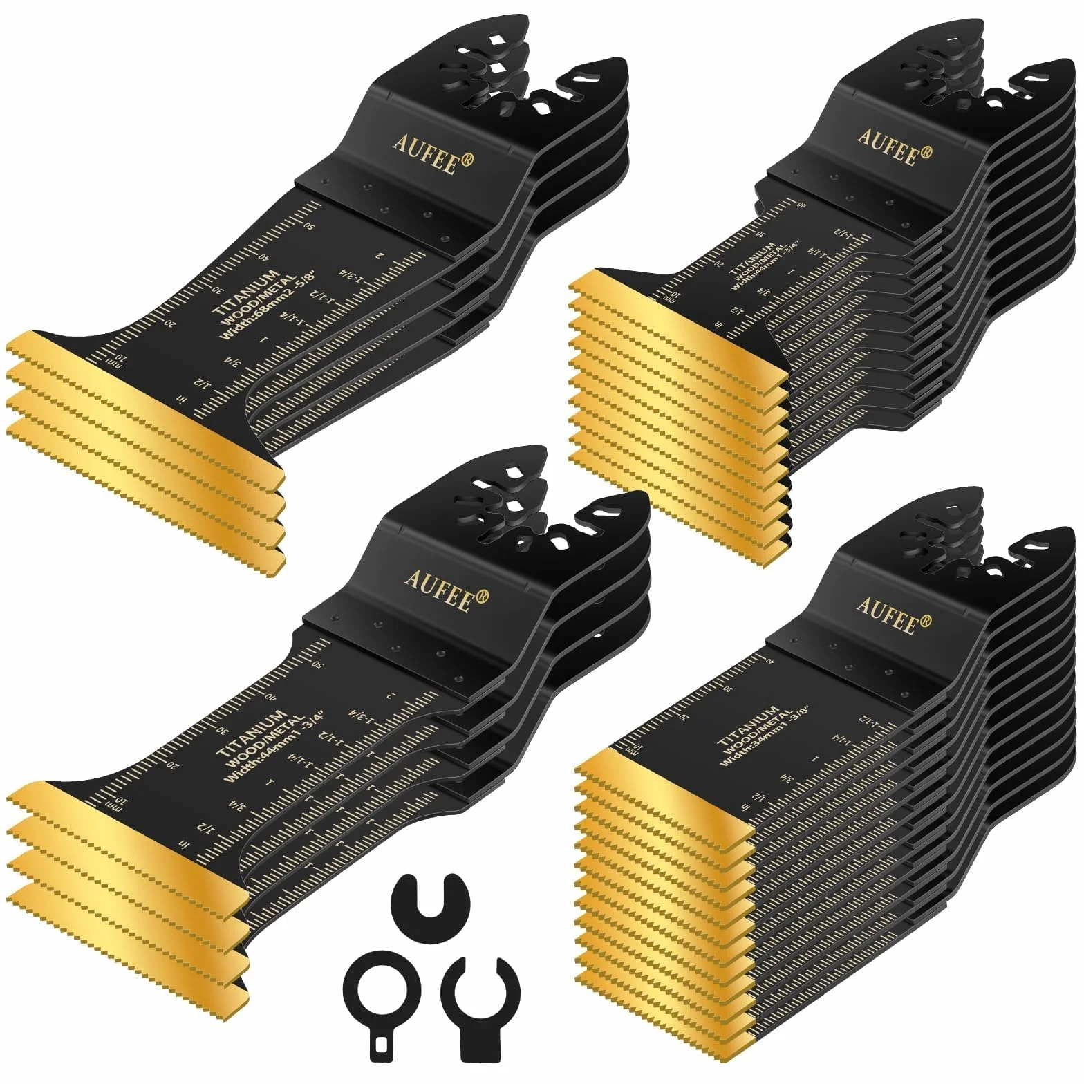 30 cuchillas oscilantes, cuchillas profesionales universales de titanio para madera, plásticos, clavos de metal, cuchillas multiherramienta duraderas de liberación rápida, compatibles con Dewalt