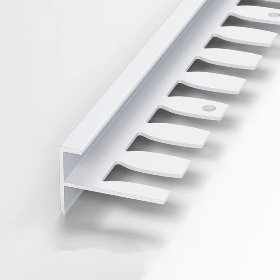 Perfil de borde de escalera, perfil de metal flexible en forma de F para baldosas de parquet laminadas de 90 cm (3 piezas)