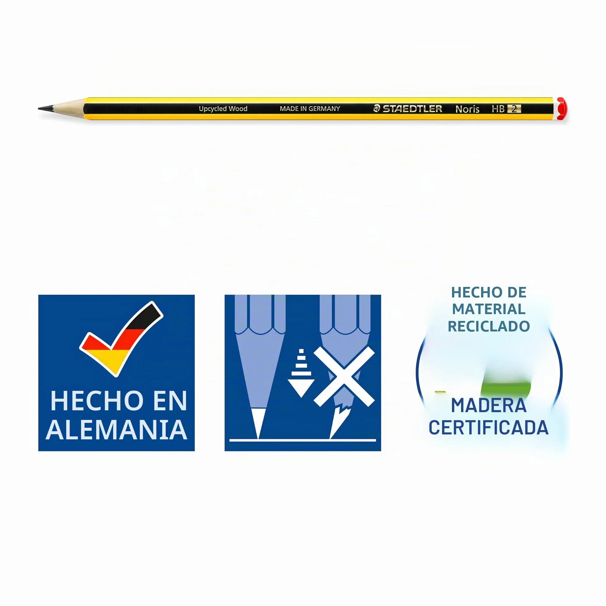 Staedtler Noris 120-2BK10D Lápices de madera certificada Negro 10 Unidades