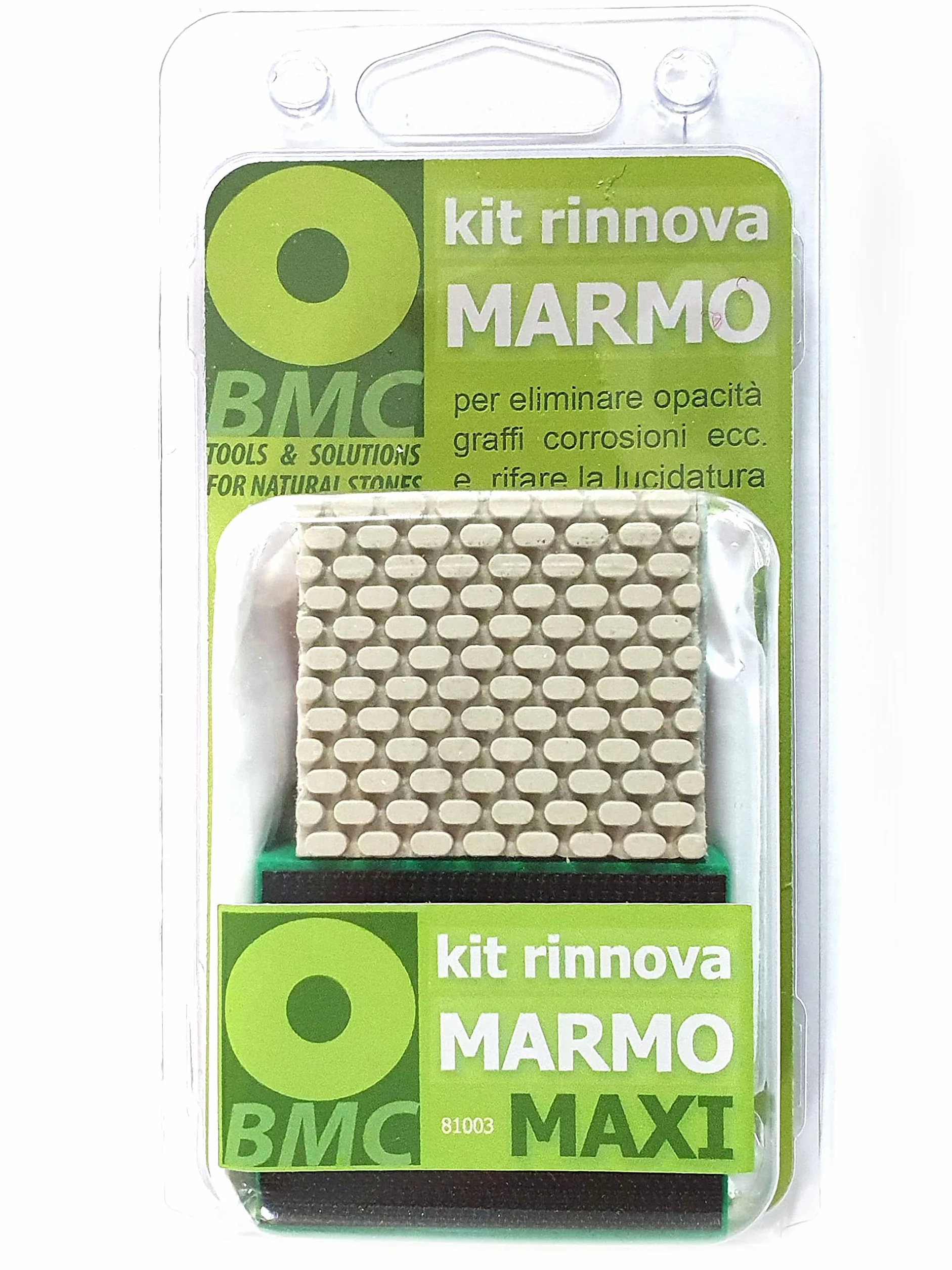 BMC Renovación Mármol MAXI kit de pulido manual de mármol con miniplacas de diamante para lijado grueso, medio y fino, y pulido de mármol y piedra caliza con polvo de pulido, 100 gr adicional