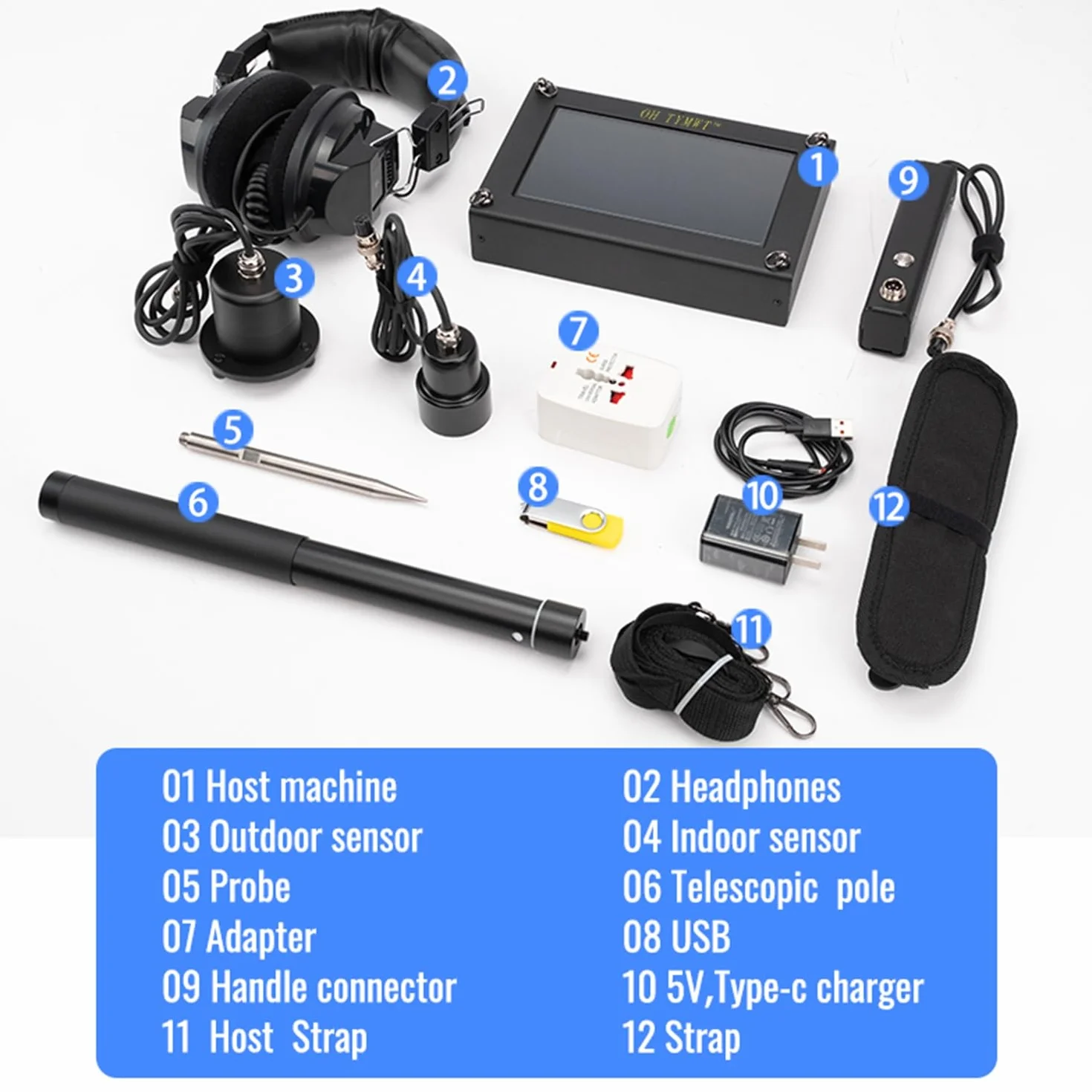 Detector Profesional de Fugas de Agua TYM-6A - Detección por IA, Doble Pantalla, Frecuencia Ajustable para Tuberías