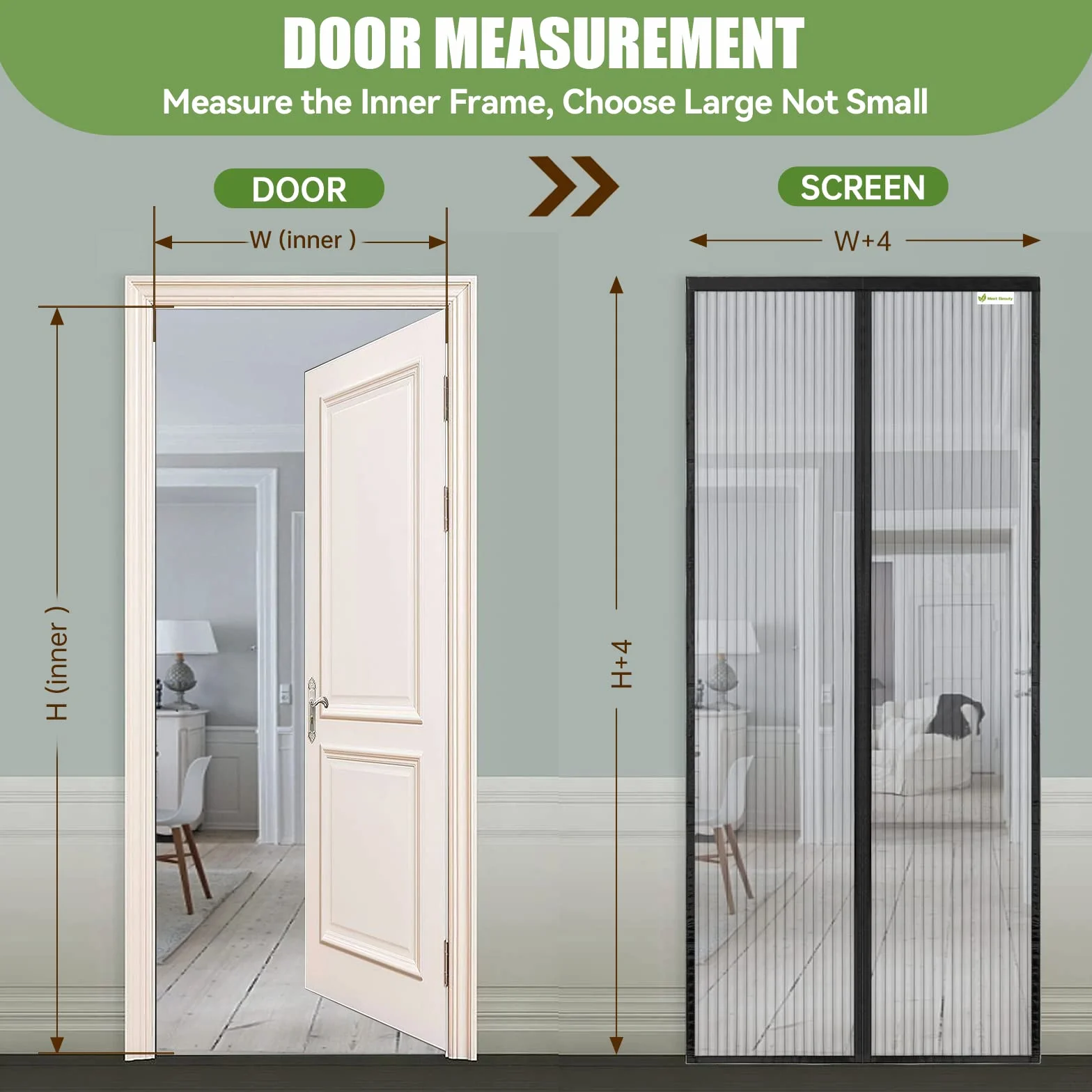 Mosquitera Magnética para Puertas 130 x 210 cm, Cierre Automático, Negro