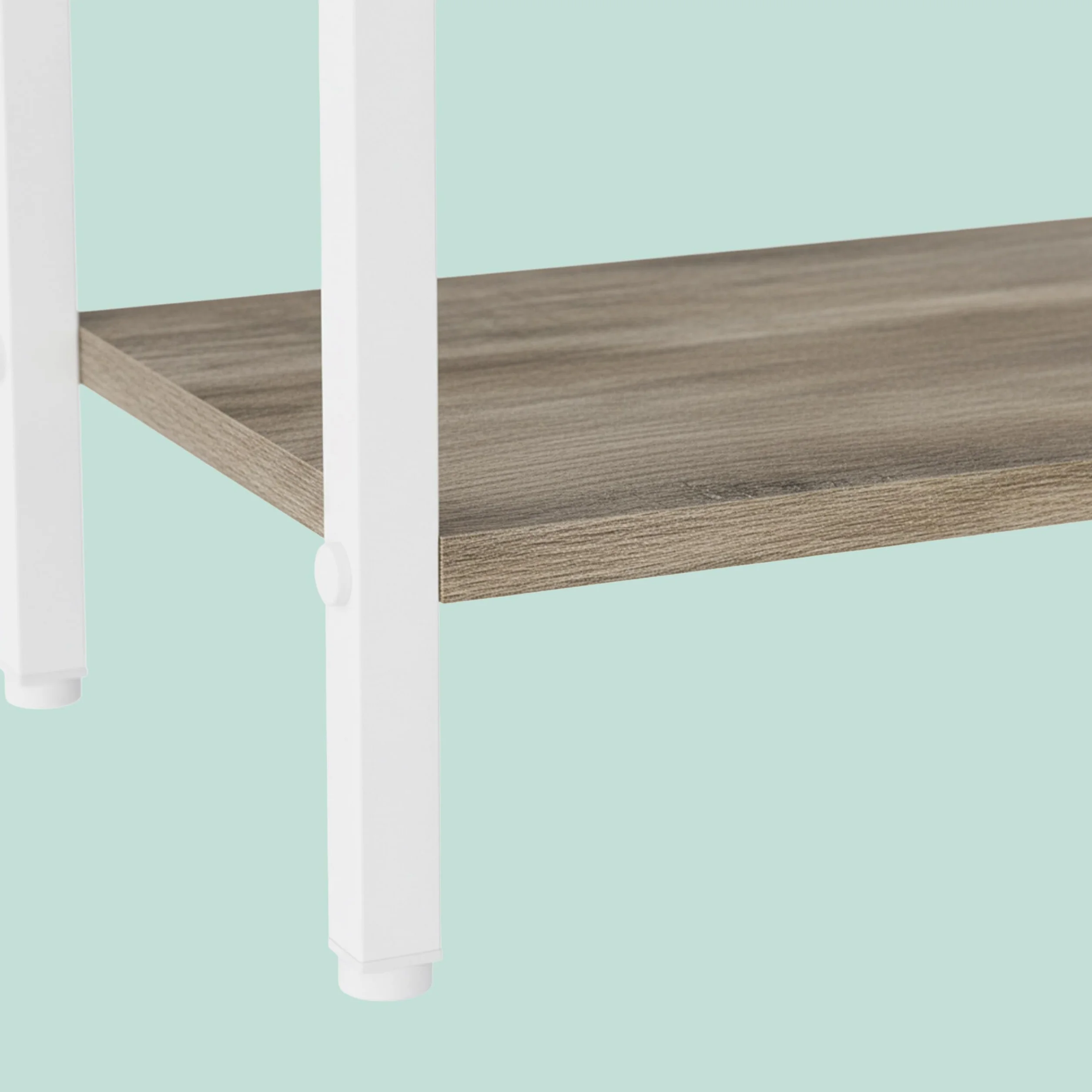 Relaxdays toallero de pie con repisa, Efecto Madera, 3 Barras, 81x43x28 cm, Natural/Blanco