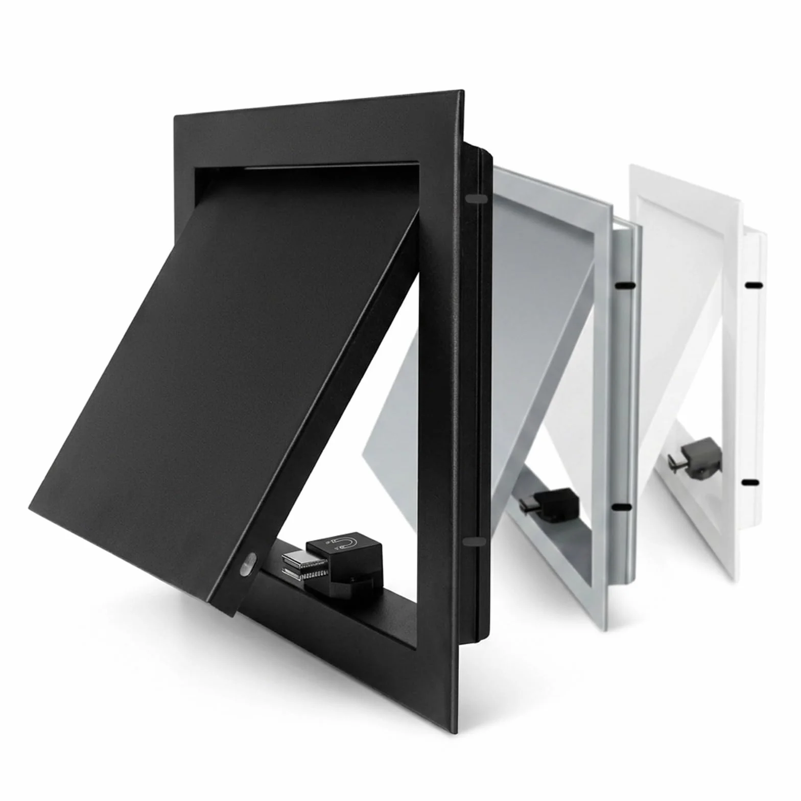 Trampilla de Inspección de Aluminio con Cierre Magnético, Puerta de Revisión Oculta. Panel de Acceso Alicatable para Techo y Pared en Plomería Baño, Montaje Empotrado Fácil.(White,150 x250 mm)