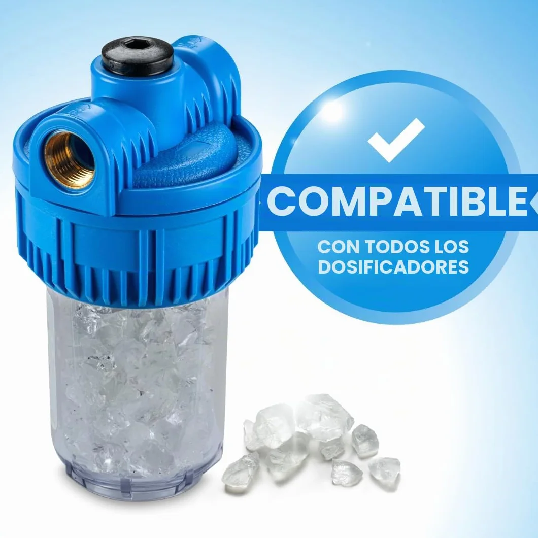 WK - Polifosfatos para caldera, carga universal de 1 bote de cristales de 1 kg para filtración de agua, actúa como antical y anticorrosivo