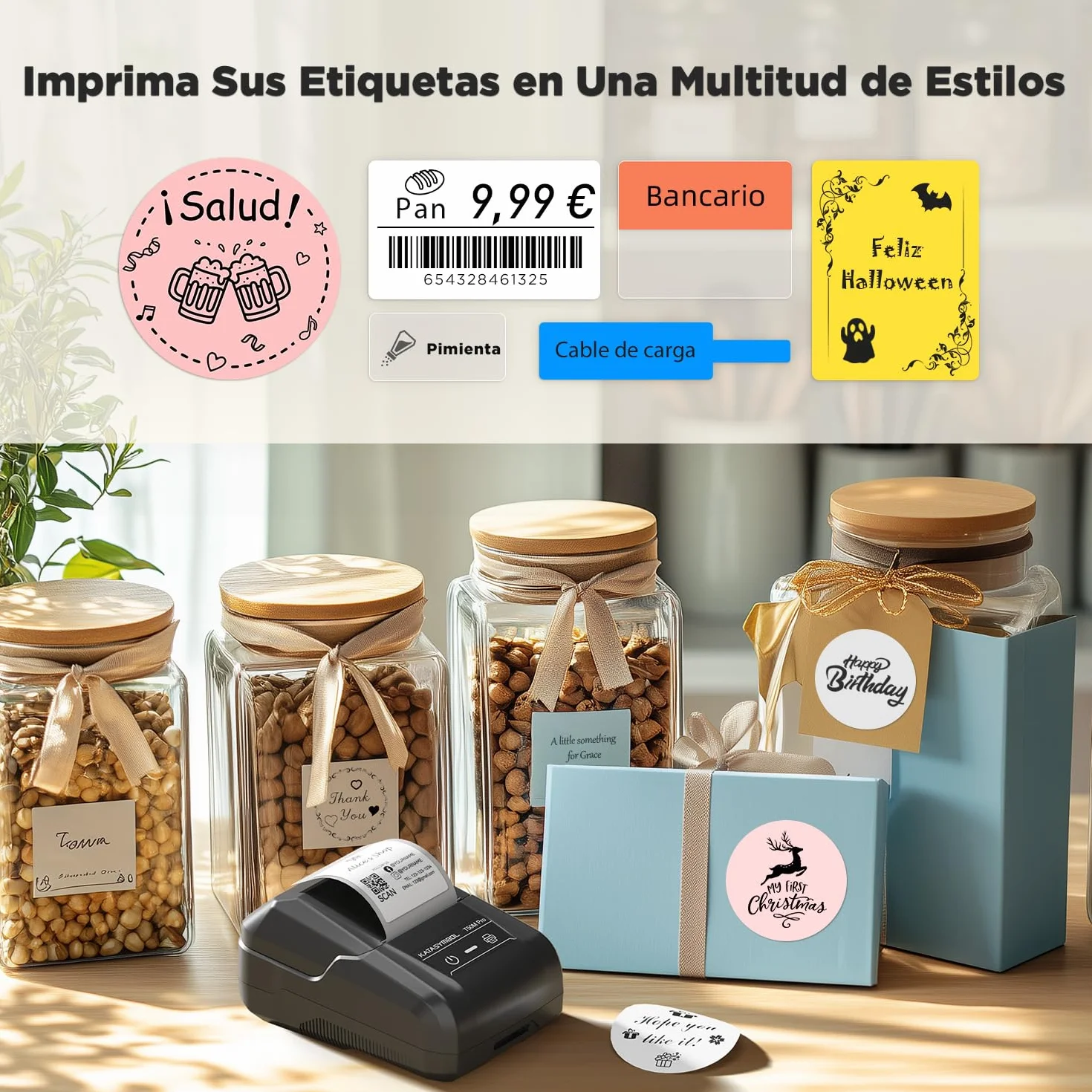 SUPVAN Etiquetadora T50M Pro Impermeable, Smart App 40+ Fuentes, 150+ Diseños, 700+ Iconos