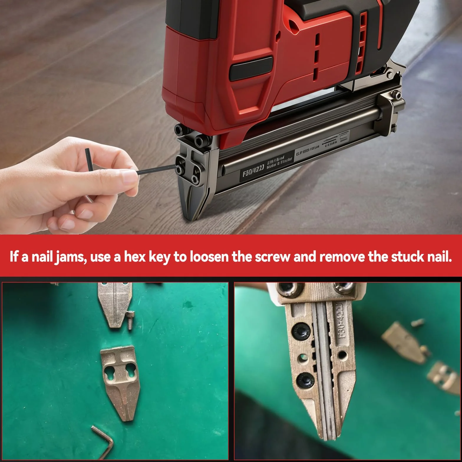Clavadora inalámbrica para batería Milwaukee de 18 V, pistola de clavos de batería de 18 GA, grapadora eléctrica 2 en 1 con 1000 clavos y 1000 grapas para mejoras del hogar (solo herramienta)