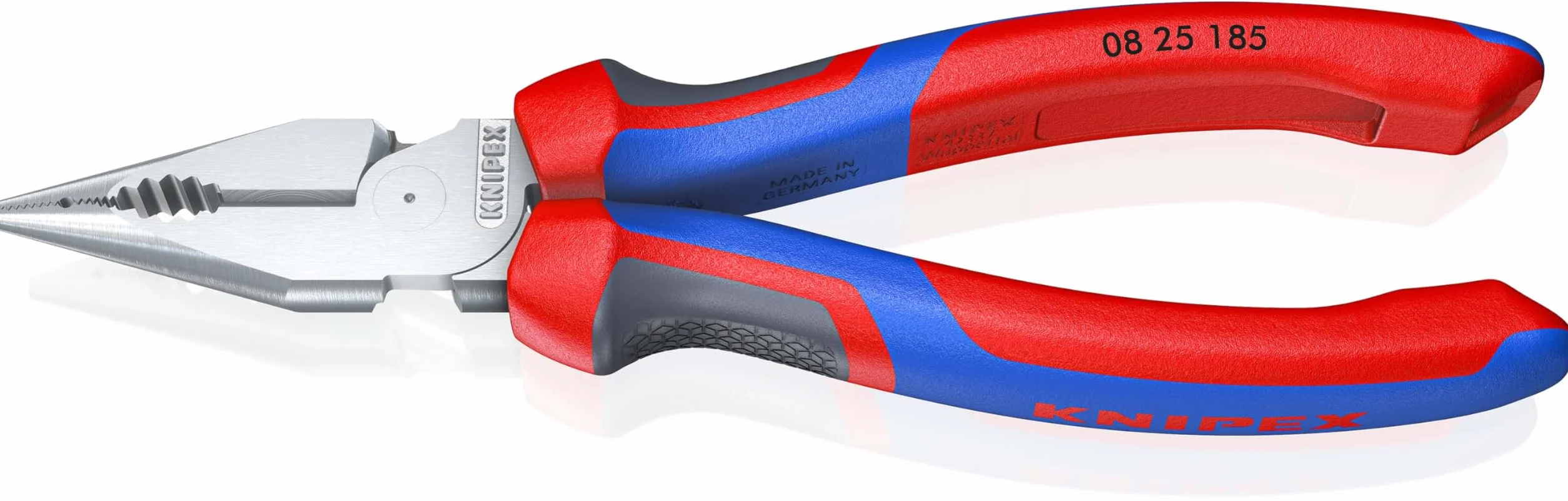 KNIPEX Alicate universal en punta cromado con mangos confort 185 mm, 08 25 185