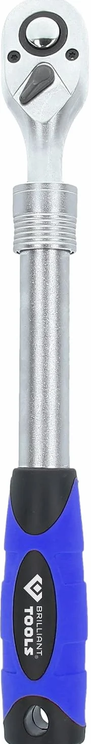 BRILLIANT TOOLS BT022992 Carraca reversible telescópica de 1/2" [Powered by KS TOOLS]