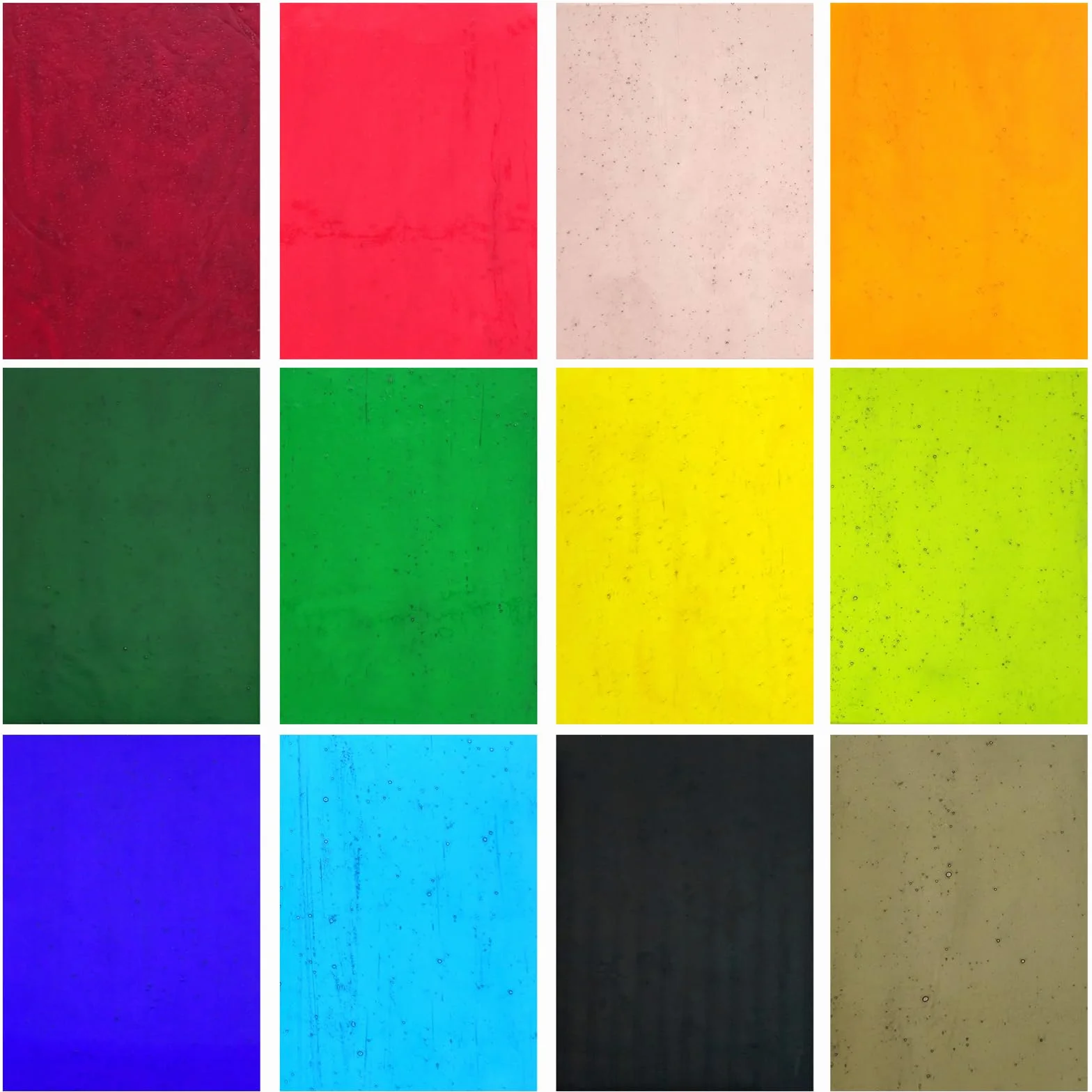 12 hojas de vitrales, 10,2 x 15,2 cm, suministros de vidrio de catedral de colores totalmente transparentes para proyectos de manualidades, variedad de arte de mosaico, colores mixtos, iridiscentes