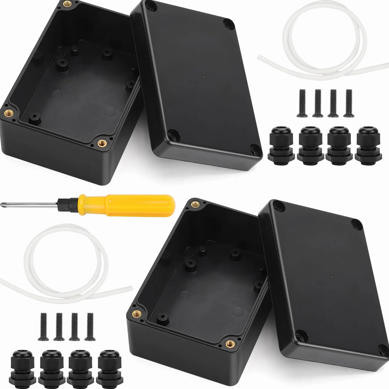 Caja de Conexiones Impermeable IP65 100x68x50mm con 8 Prensaestopas