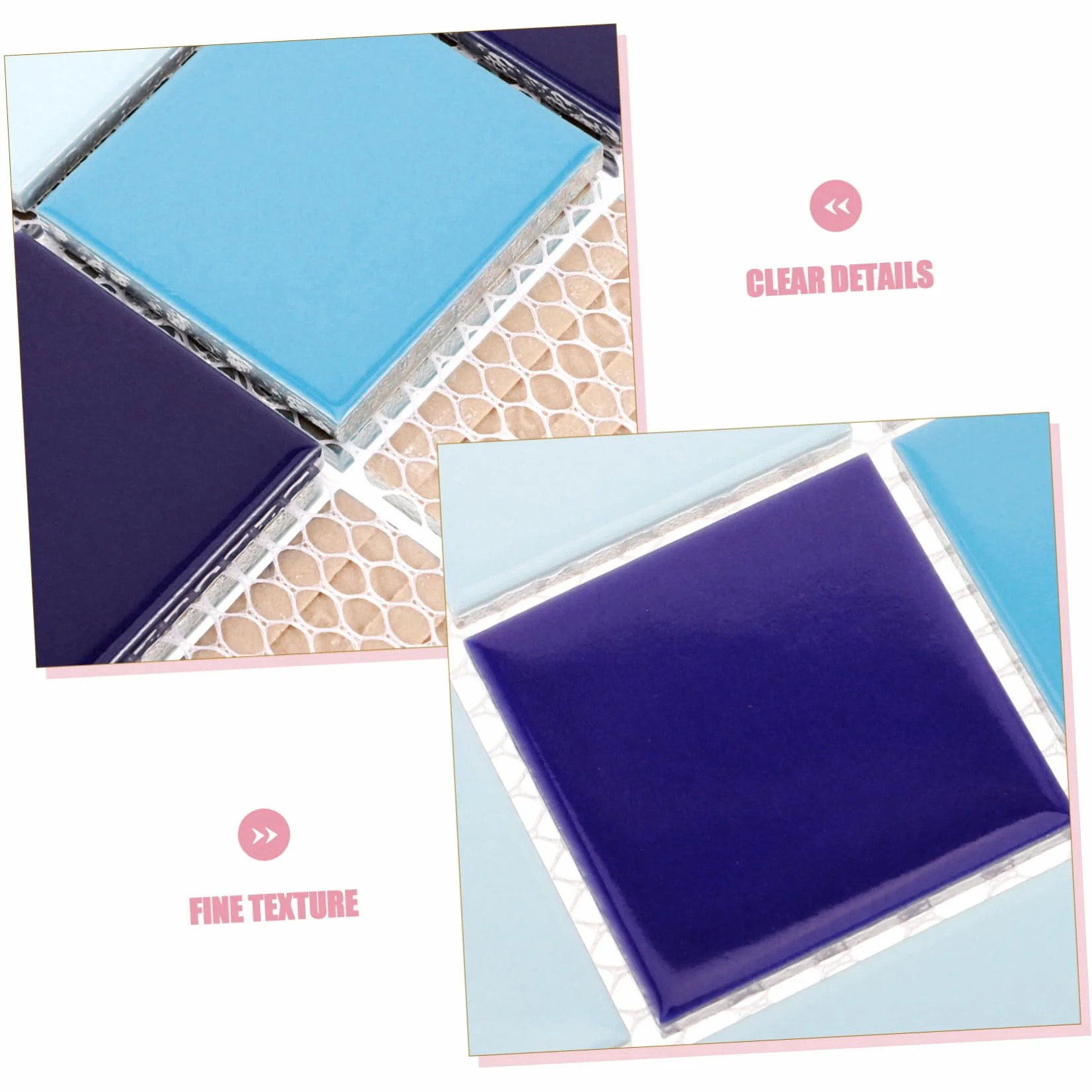 Azulejos Cerámicos Para Piscinas y Baños1 Pieza Placa Azul Esmaltado Brillo Patrón Revestimiento Cerámico Decorativo Para Reparaciones y Manualidades