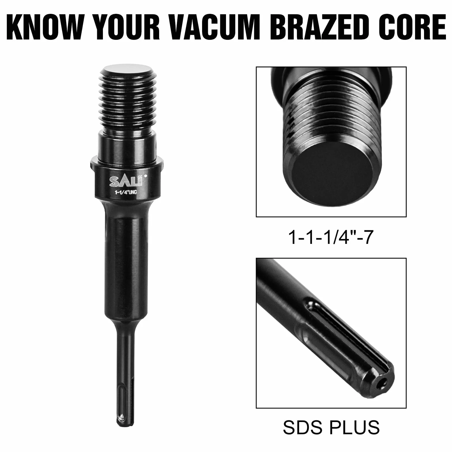 SALI 2 adaptadores de broca de núcleo de 1-1/4 pulgadas UNC a SDS PLUS adaptador de broca para taladro de diamante roscado de sierra