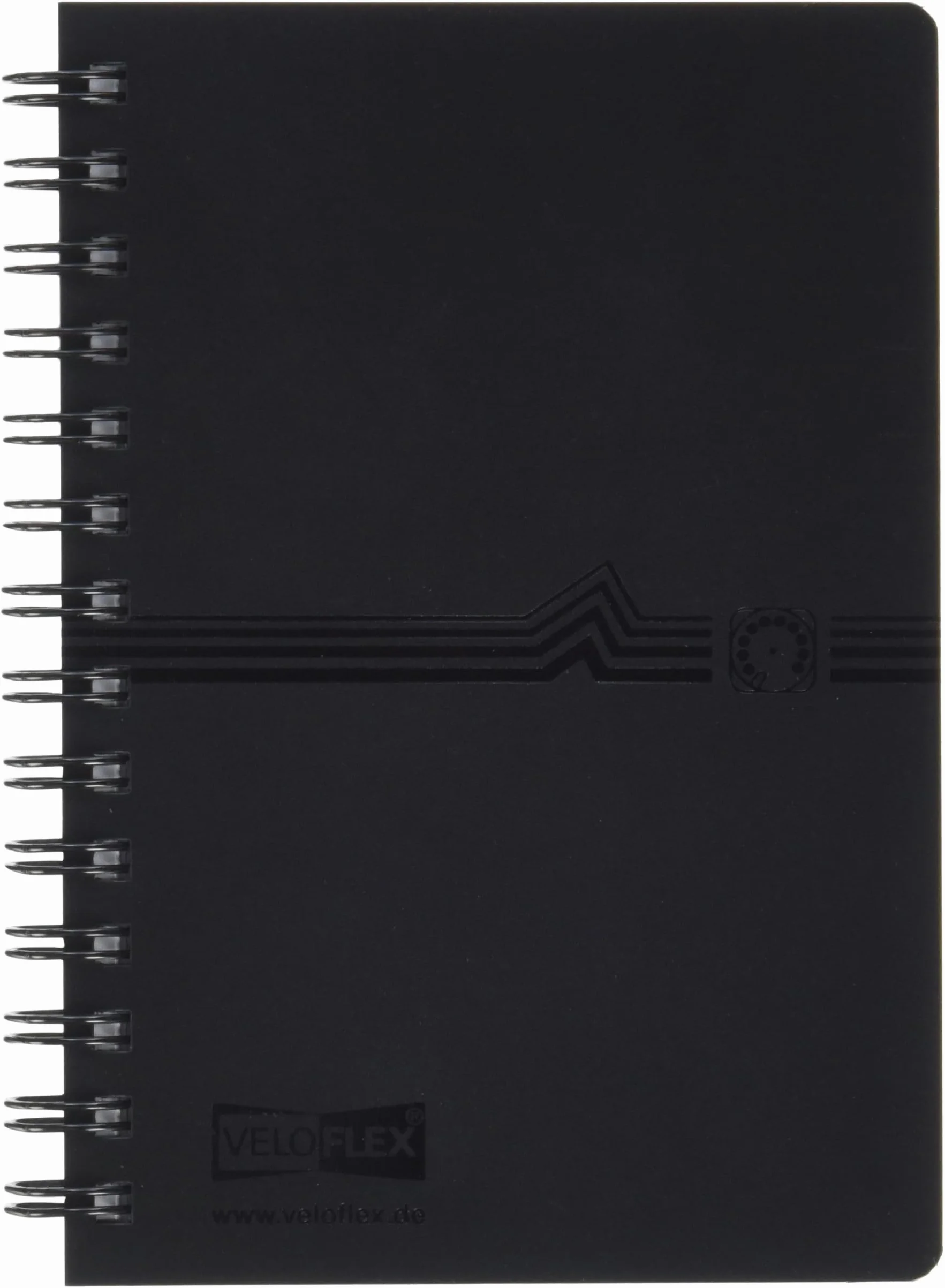 VELOFLEX Agenda encuadernación espiral DIN A7 PP índice 12 páginas anillas negra
