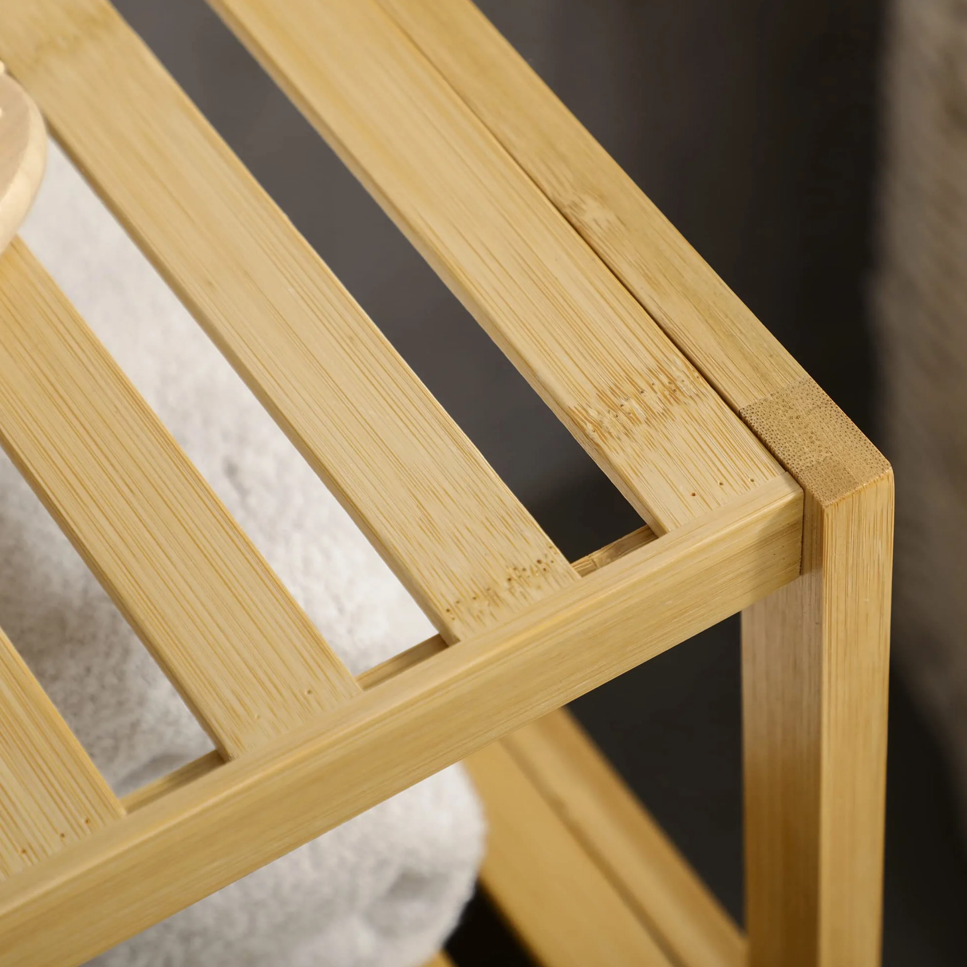 Kleankin Estantería de Baño Bambú 33x36,5x67 cm Natural