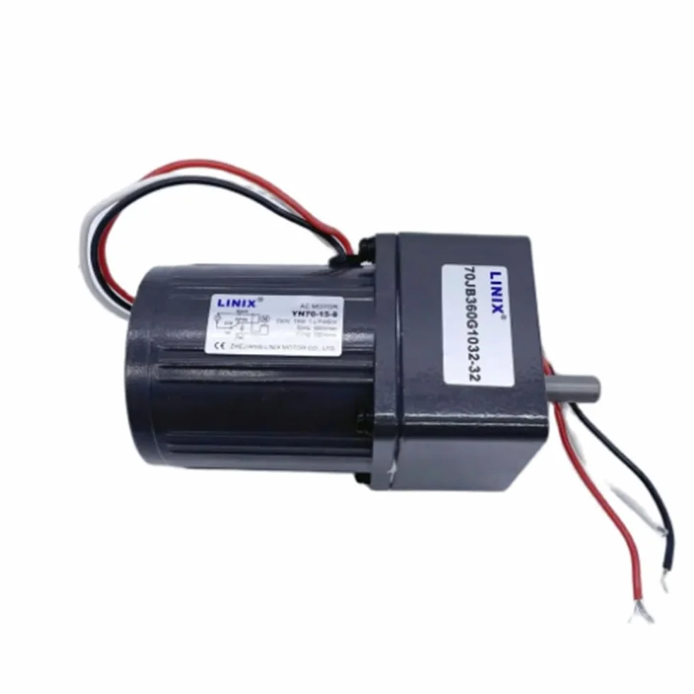 CALT LINIX Motor de engranaje 230 V CA 15 W YN70-15-8 70JB360G10 relación reducción 1:360 diámetro eje salida 10 mm