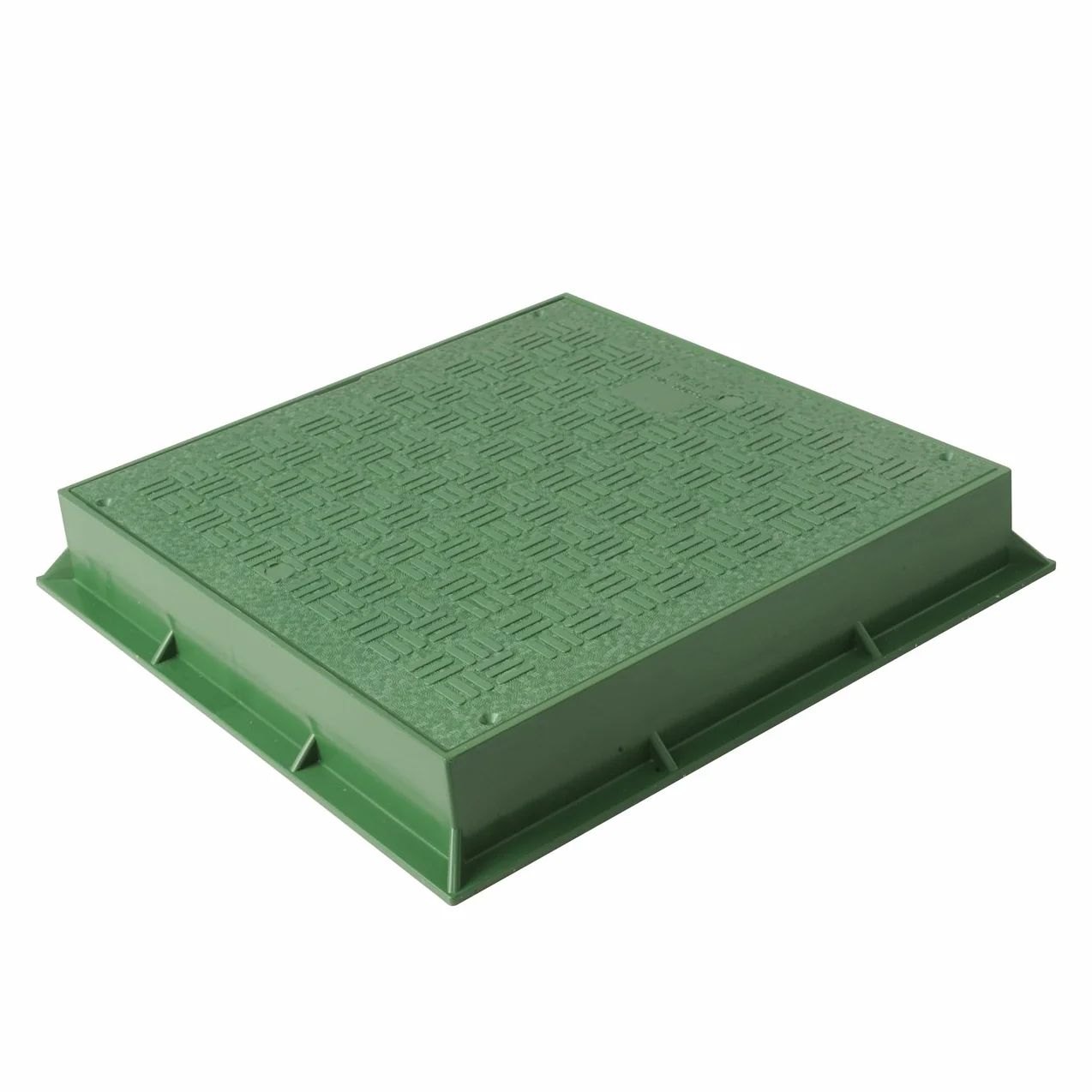 First Plast TCDP25V - Marco con tapa pedonable de PVC, verde, 250 x 250 mm