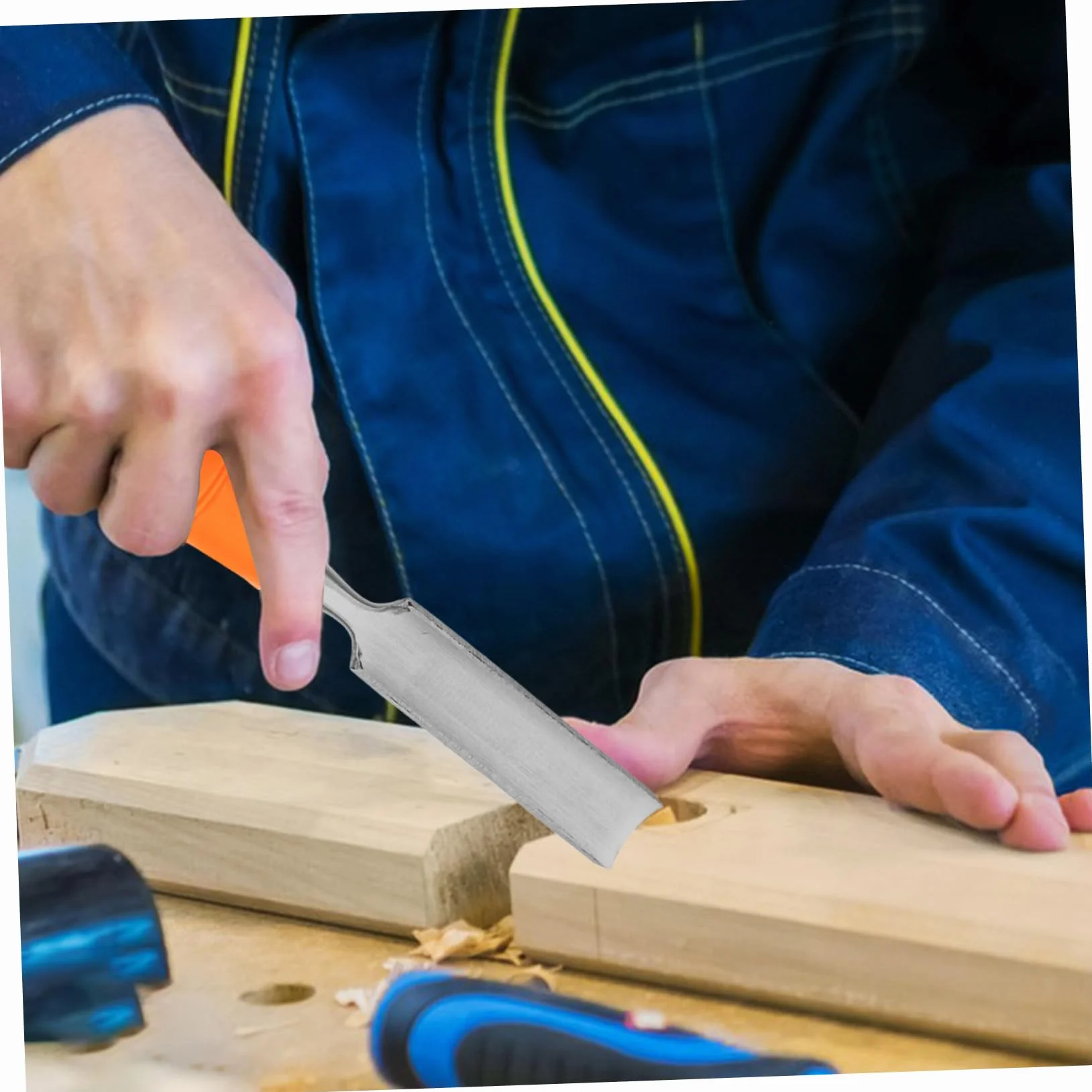 Cincel para Tallar Madera Juego de 4 Piezas de Acero | Juego de Formones para Madera, Espátula Plana Incluida, Agarre Cómodo y Diseño Ergonómico, para Taller de Talla en Madera