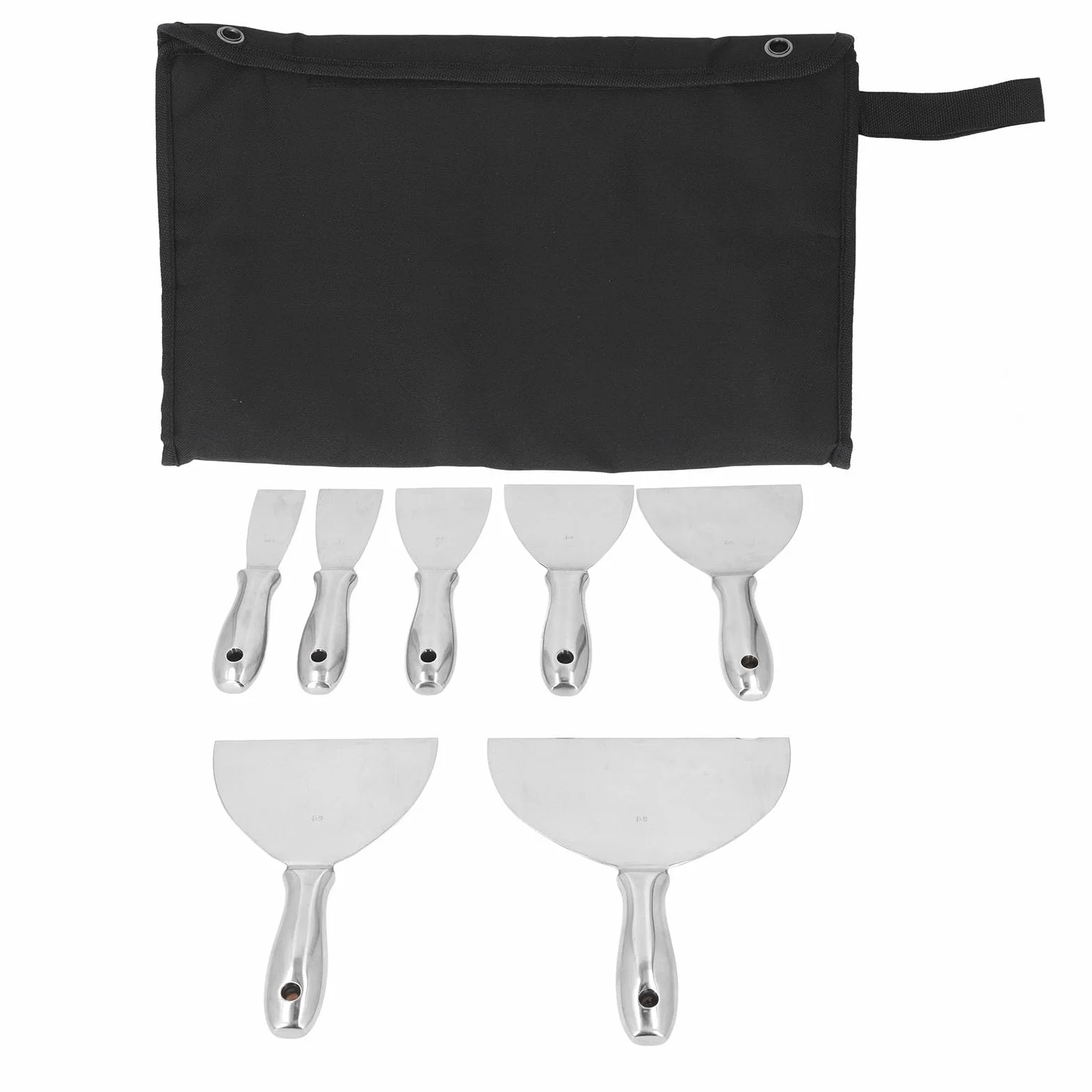 Cryfokt Juego de Espátulas de Masilla de Acero Inoxidable, 7 Piezas, para Reparaciones de Paneles de Yeso y Eliminación de Papel Tapiz, Perfecto para Mejoras en el Hogar