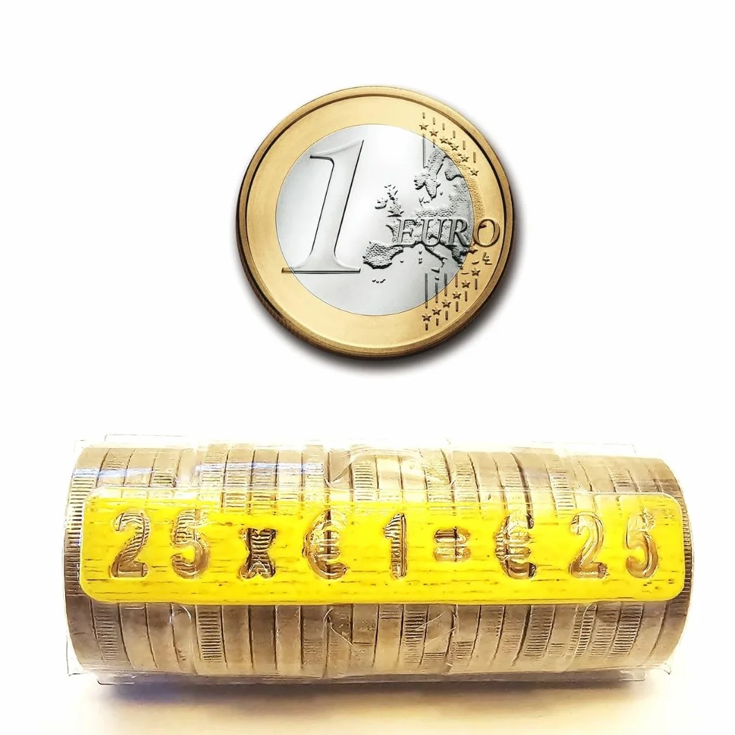 Blister para Monedas, 100 Cartuchos para Moneda de 1 Euro, Fundas de Monedas de Euro